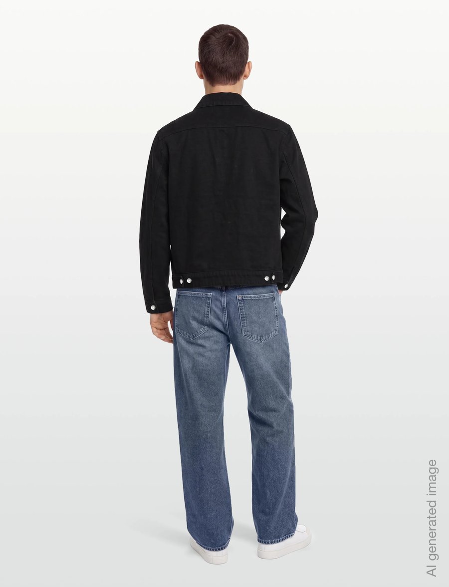 Maison Kitsune - CAFE TRUCKER JACKET - ofodrade jeansjackor - black - 4