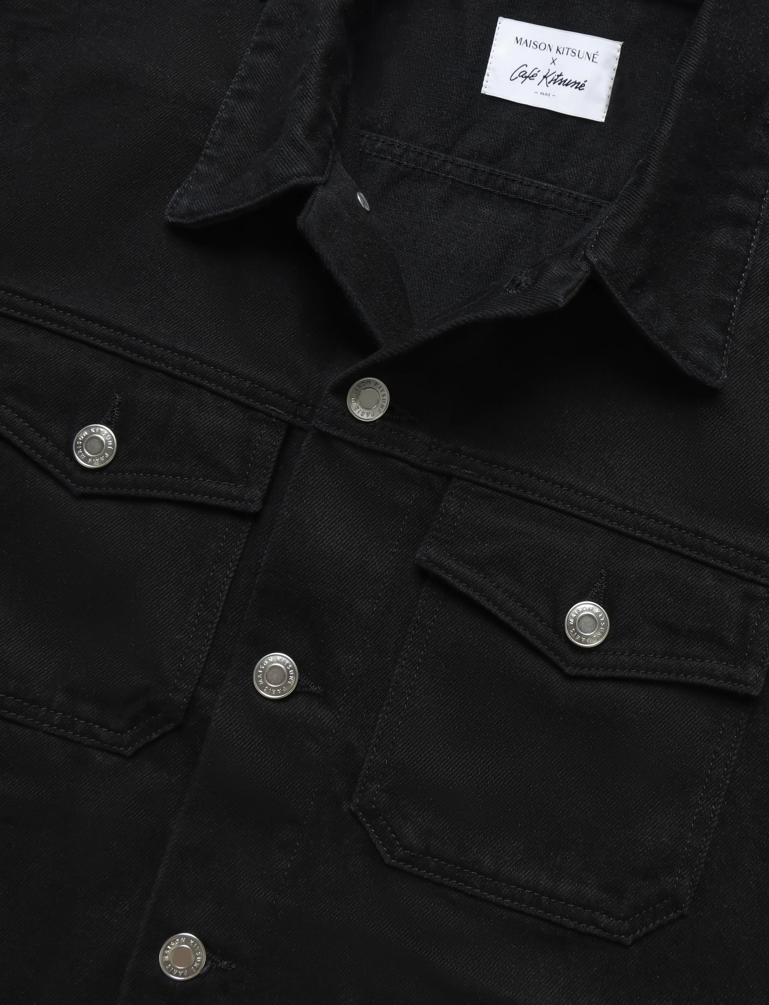 Maison Kitsune - CAFE TRUCKER JACKET - black - 2