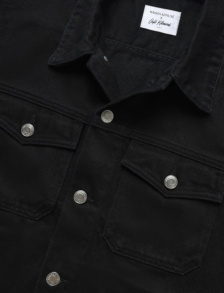 Maison Kitsune - CAFE TRUCKER JACKET - unlined denim jackets - black - 2