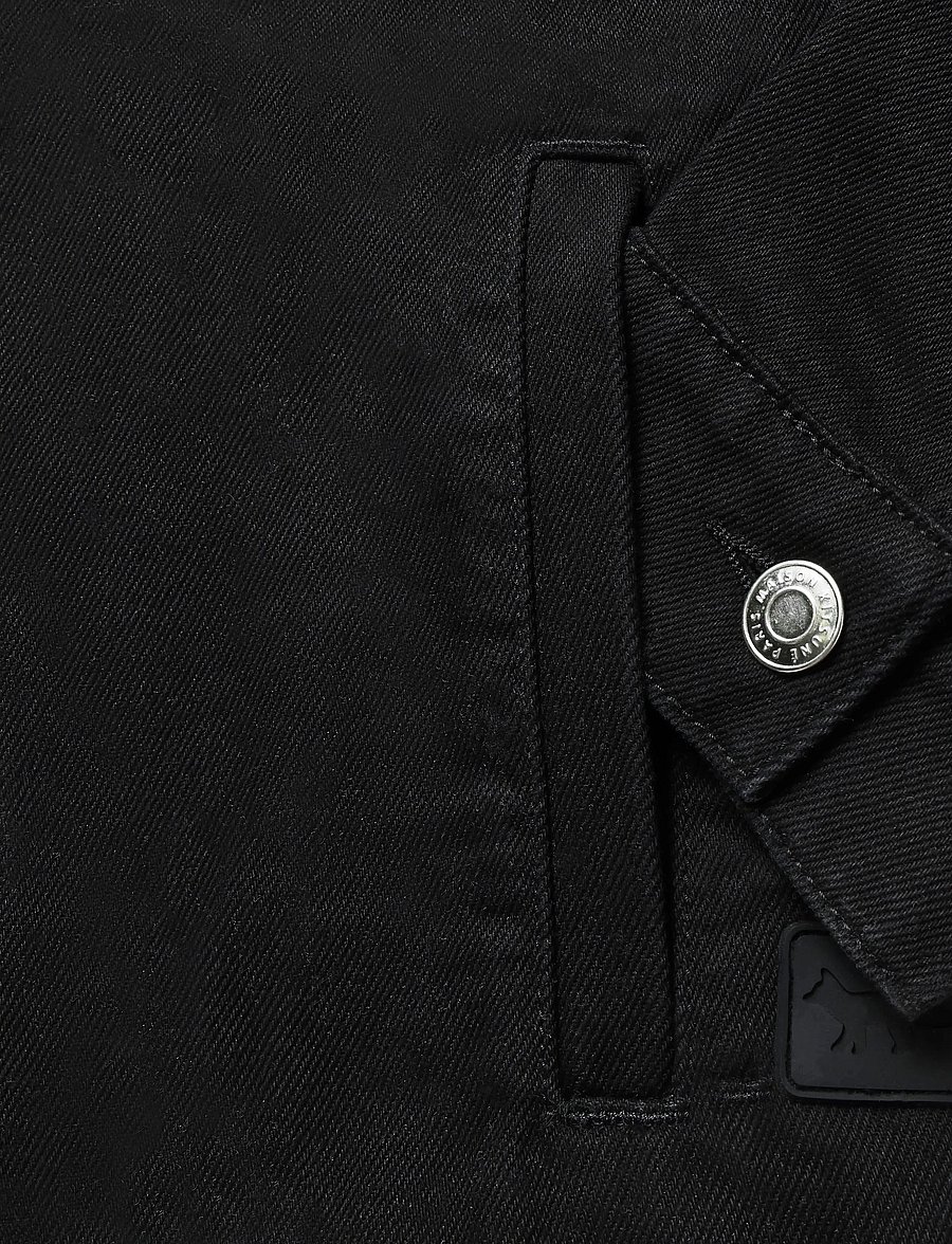 Maison Kitsune - CAFE TRUCKER JACKET - unlined denim jackets - black - 3