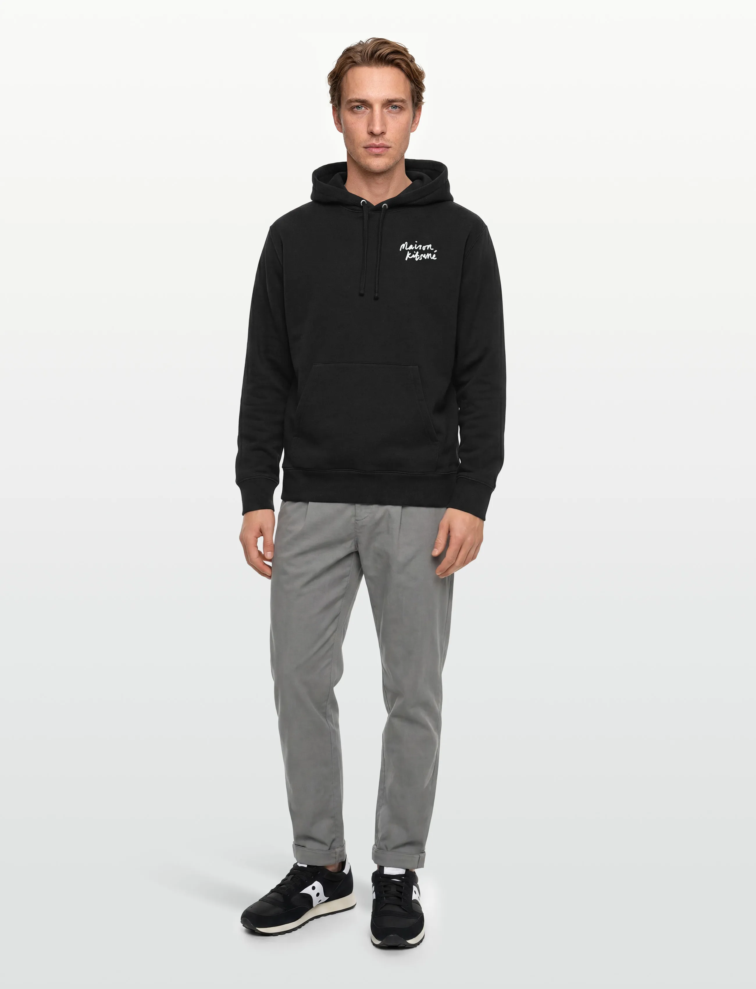 Maison Kitsune MINI HANDWRITING RELAXED HOODIE - Hoodies - BLACK / black