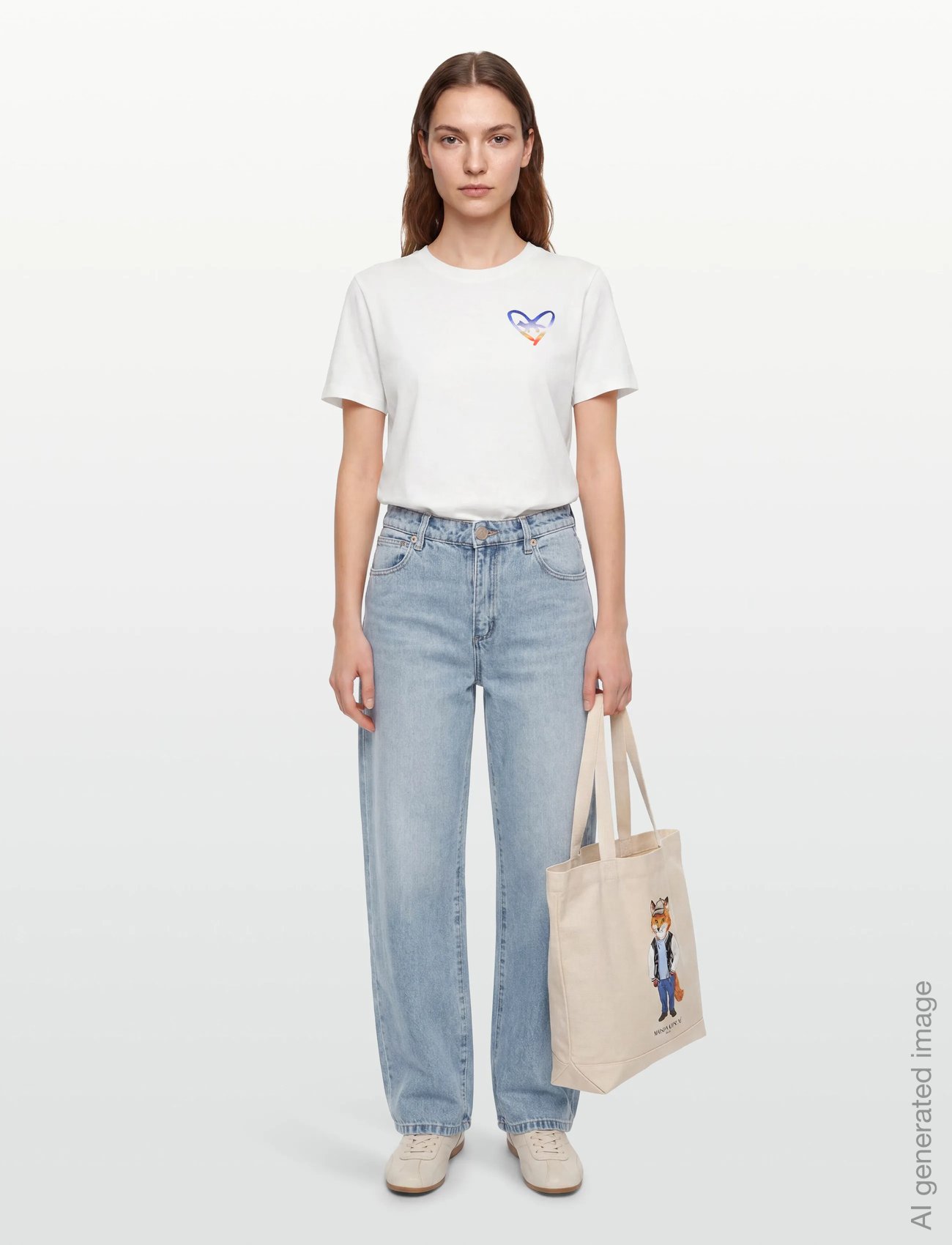 HEART EMBROIDERY RELAXED TEE-SHIRT