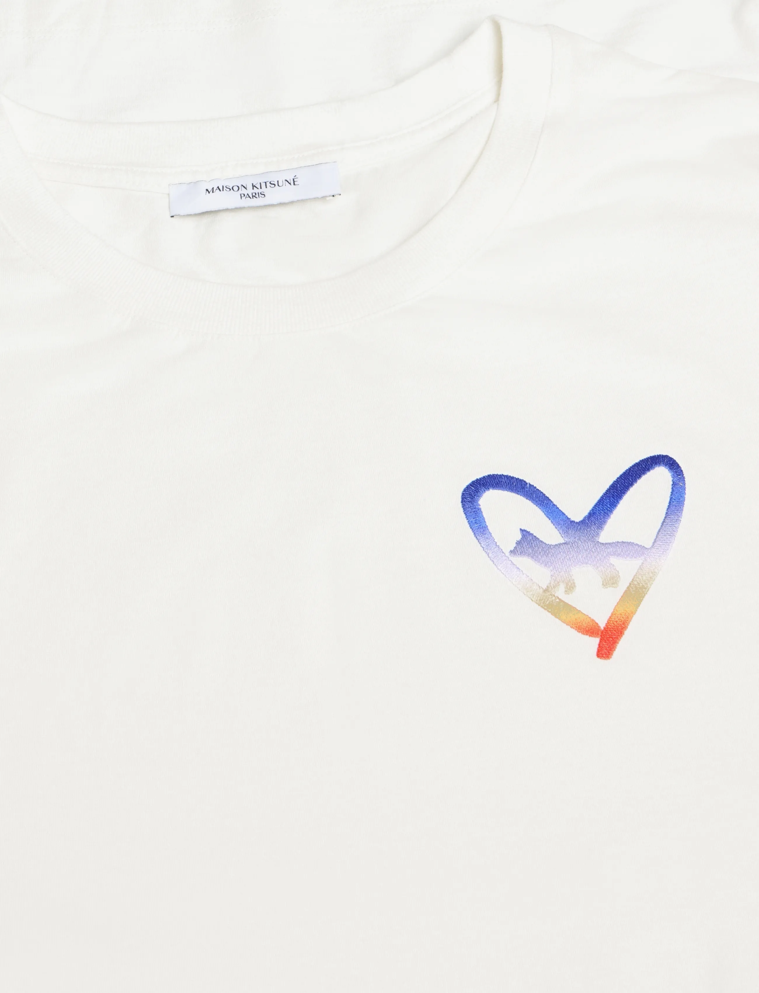 Maison Kitsune - HEART EMBROIDERY RELAXED TEE-SHIRT - white - 5