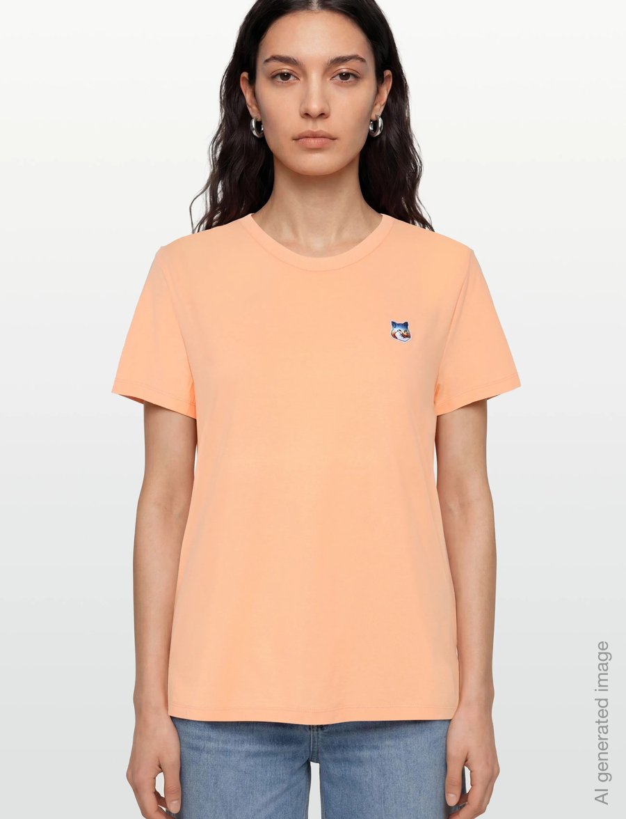 Maison Kitsune - GRADIENT FOX HEAD PATCH RELAXED TEE-SHIRT - t-shirts - peach - 3
