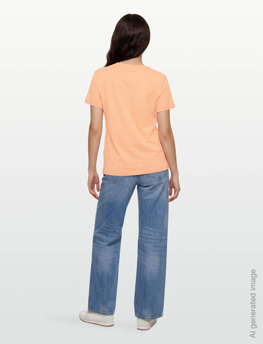Maison Kitsune - GRADIENT FOX HEAD PATCH RELAXED TEE-SHIRT - t-shirts - peach - 4