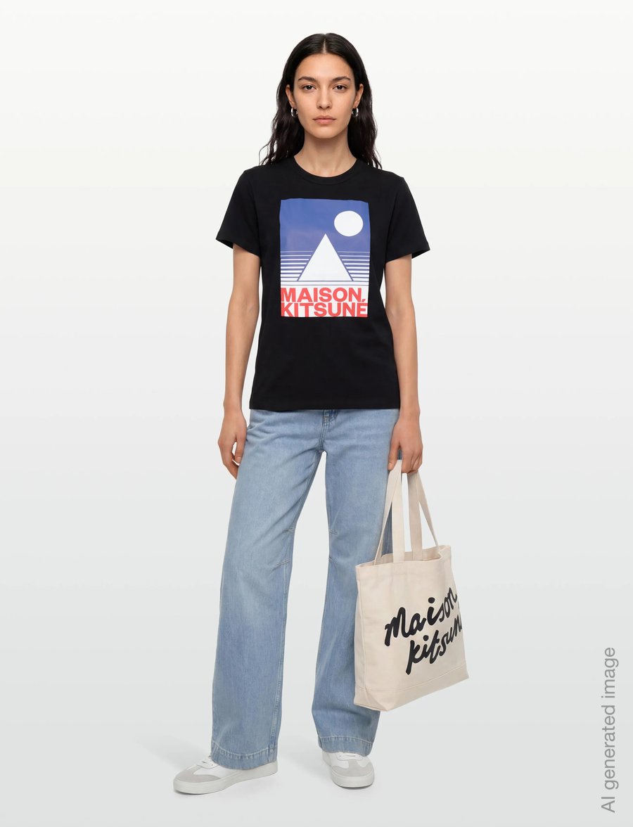 Maison Kitsune - BLUE ANTHONY BURRILL 4 CLASSIC TEE-SHIRT - t-särgid - black - 0