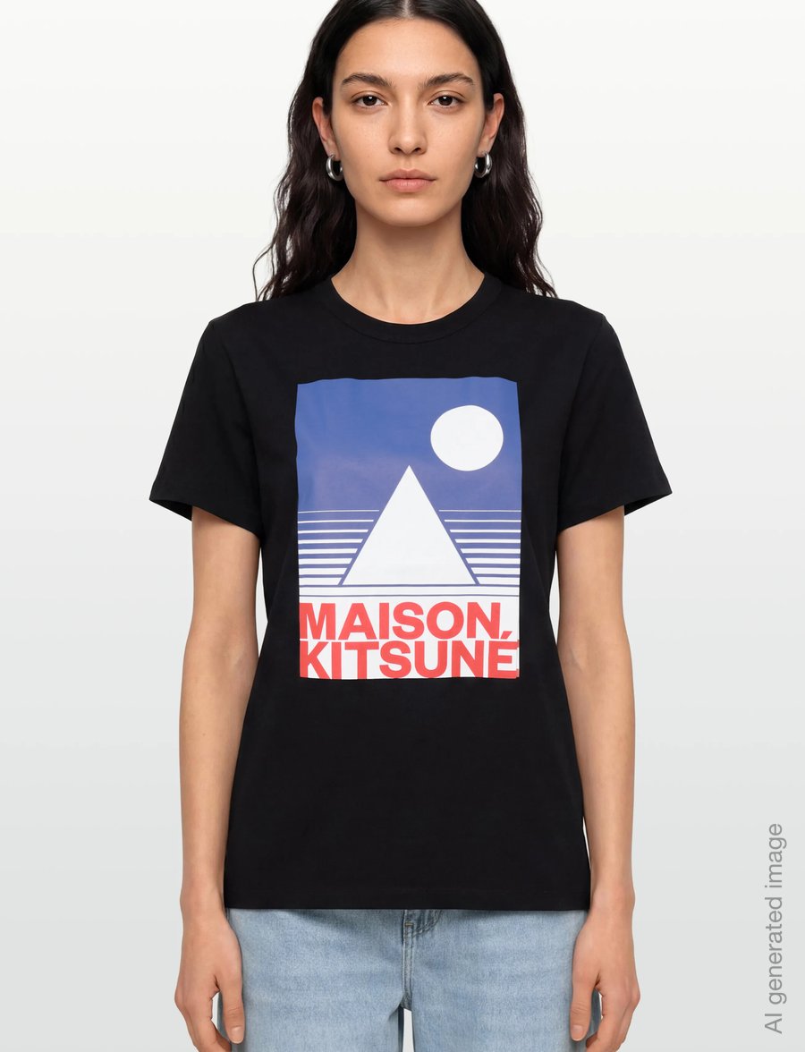 Maison Kitsune - BLUE ANTHONY BURRILL 4 CLASSIC TEE-SHIRT - t-särgid - black - 3