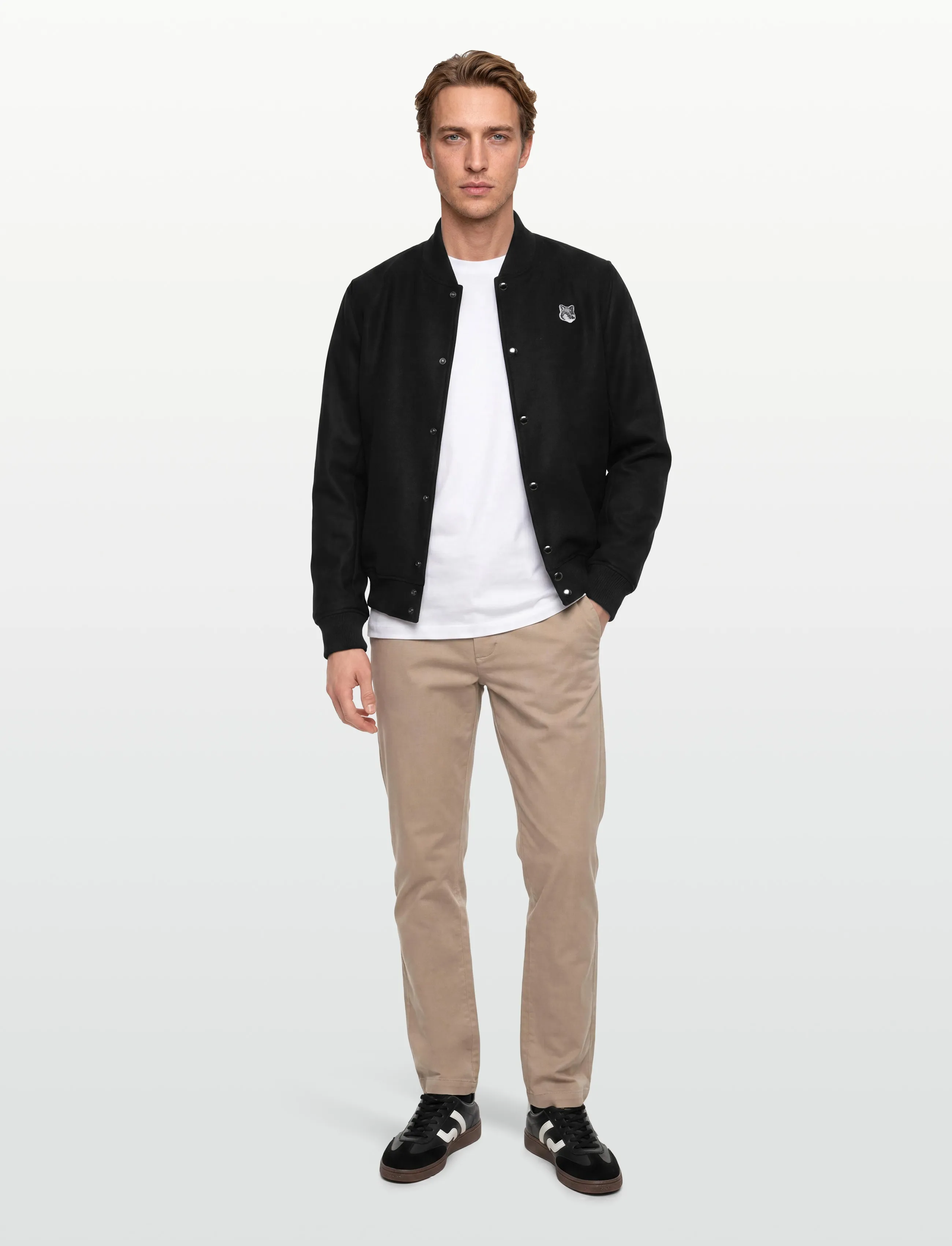 Maison Kitsune Classic Teddy, S, Jackets, Schwarz - Bomber Männerswear