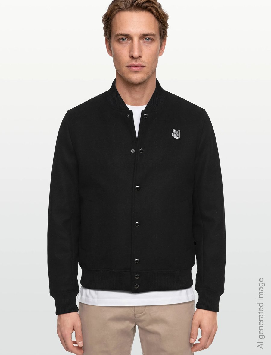 Maison Kitsune - CLASSIC TEDDY - kolledžijakid - black - 3