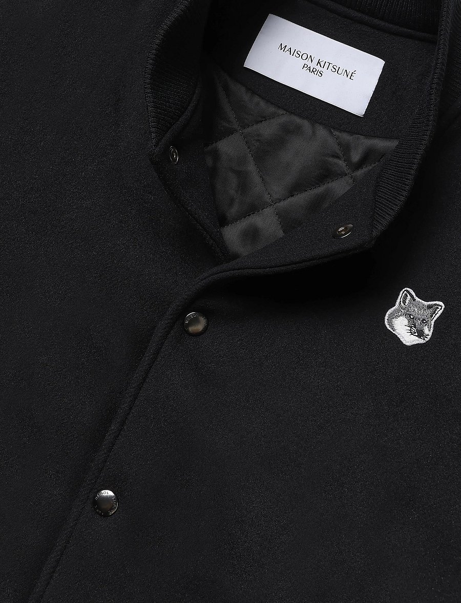 Maison Kitsune - CLASSIC TEDDY - varsity jackets - black - 2