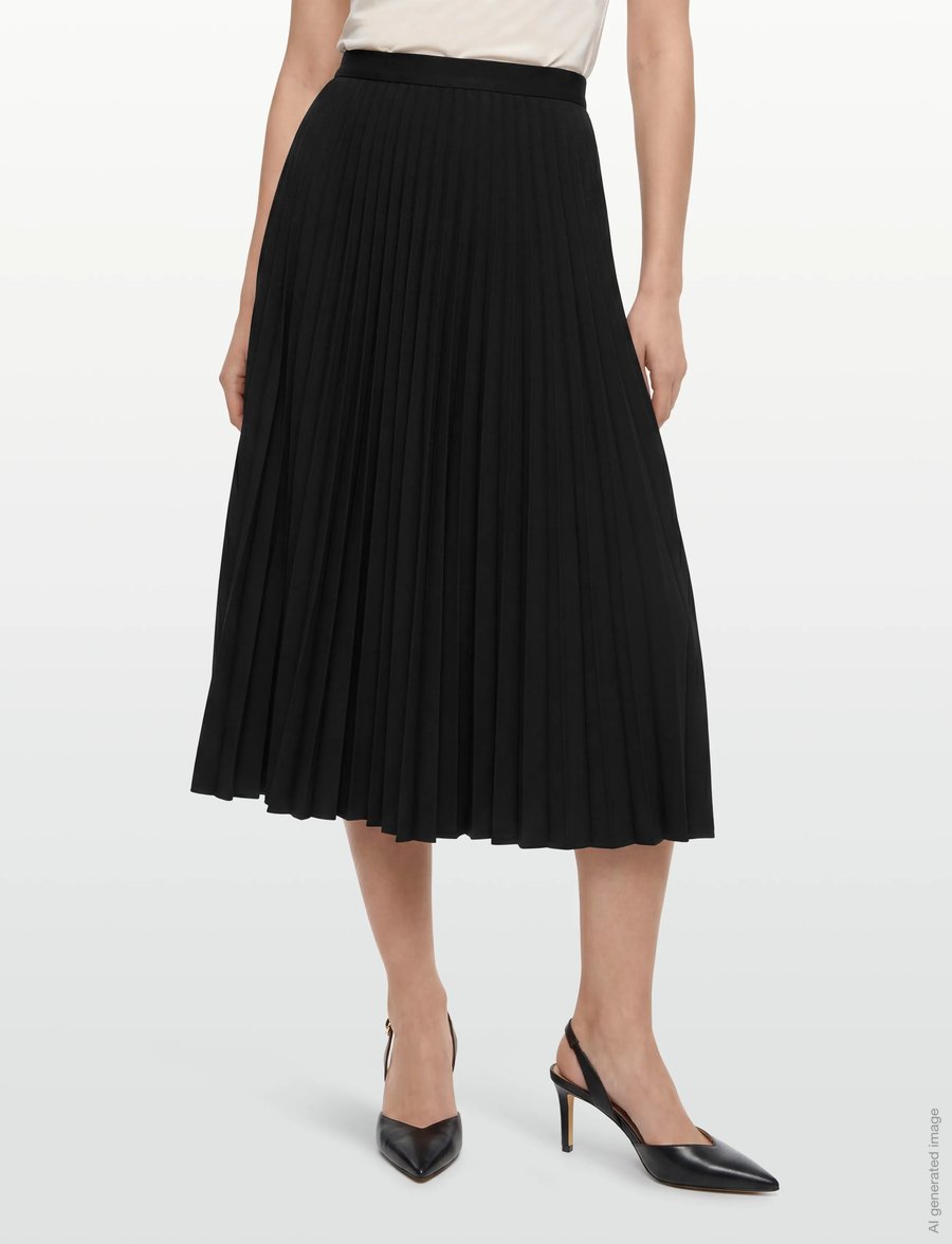 Maison Kitsune - Pleated Skirt - faltenröcke - black - 3