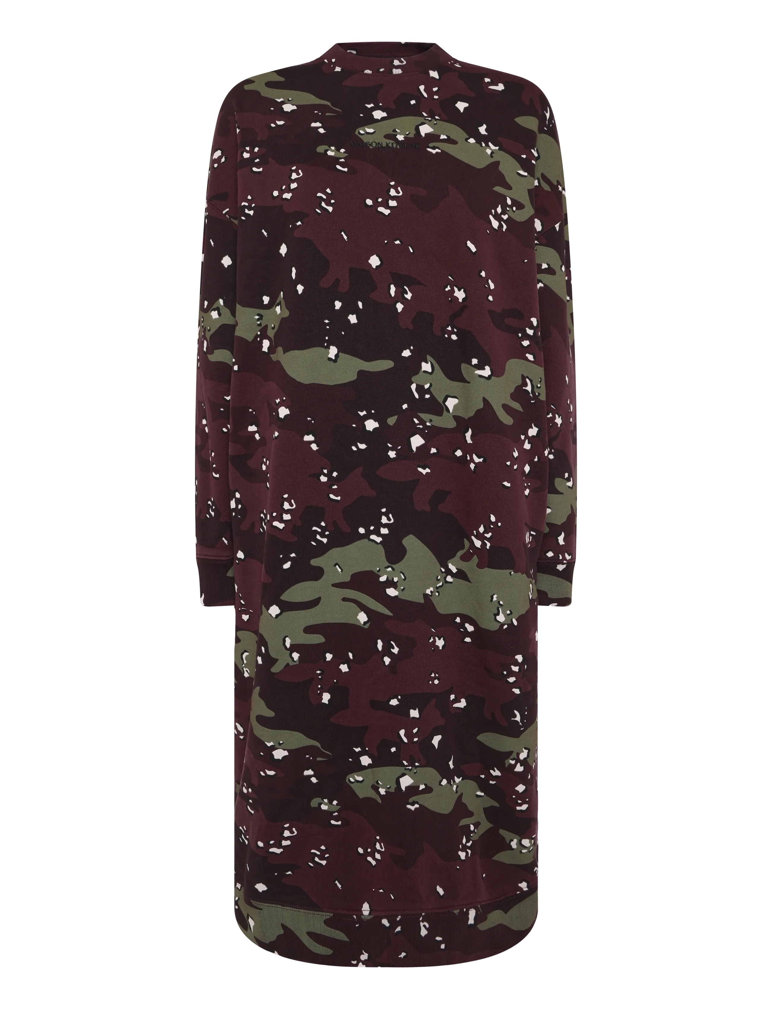 Maison Kitsune Camo Fox Long Sweat Dress, M, Dresses, Burgunderrot - Maxi Frauen