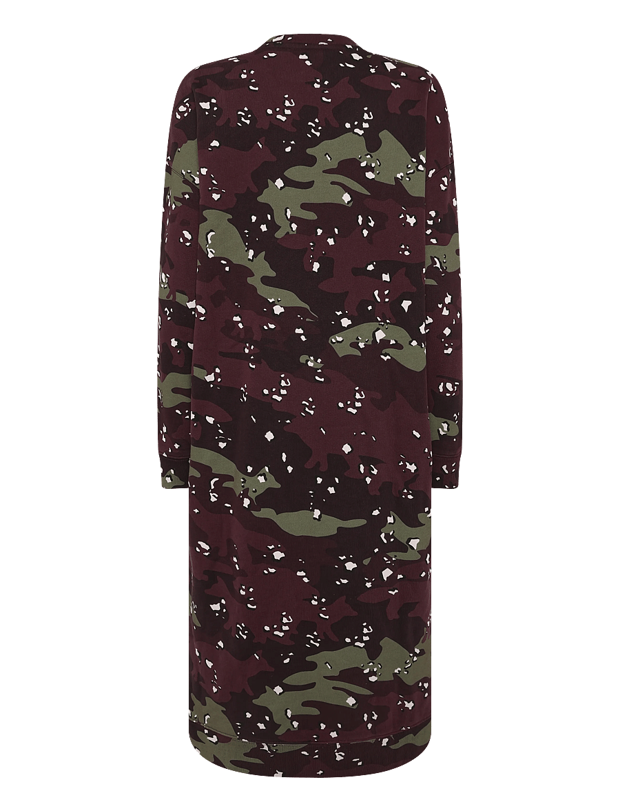 Maison Kitsune - CAMO FOX LONG SWEAT DRESS - knitted dresses - wine lees design - 1