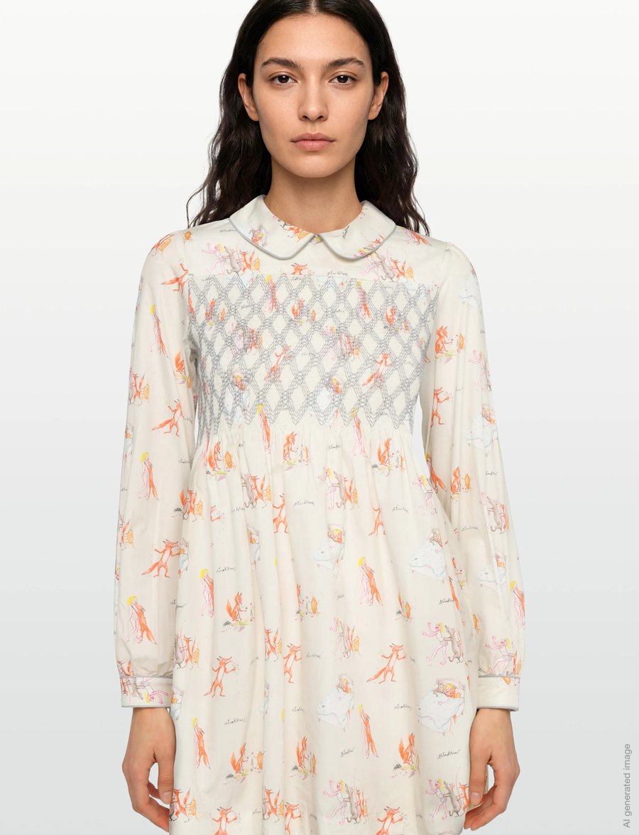 Maison Kitsune - OLY MINI SMOCK DRESS - kurze kleider - multico design - 3