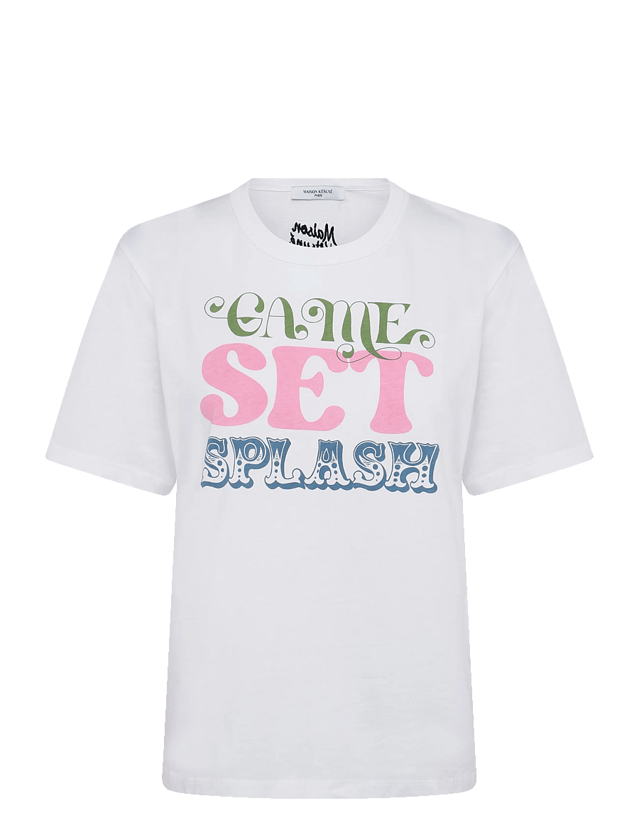 Maison Kitsune - GAME SET SPLASH COMFORT TEE-SHIRT - t-shirts - white - 1