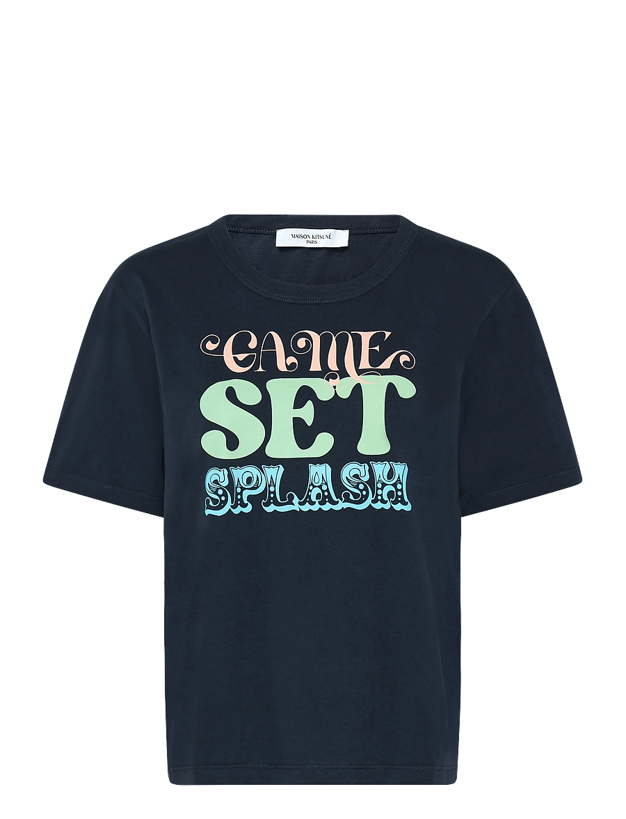 Maison Kitsune - GAME SET SPLASH COMFORT TEE-SHIRT - t-shirts - navy - 1