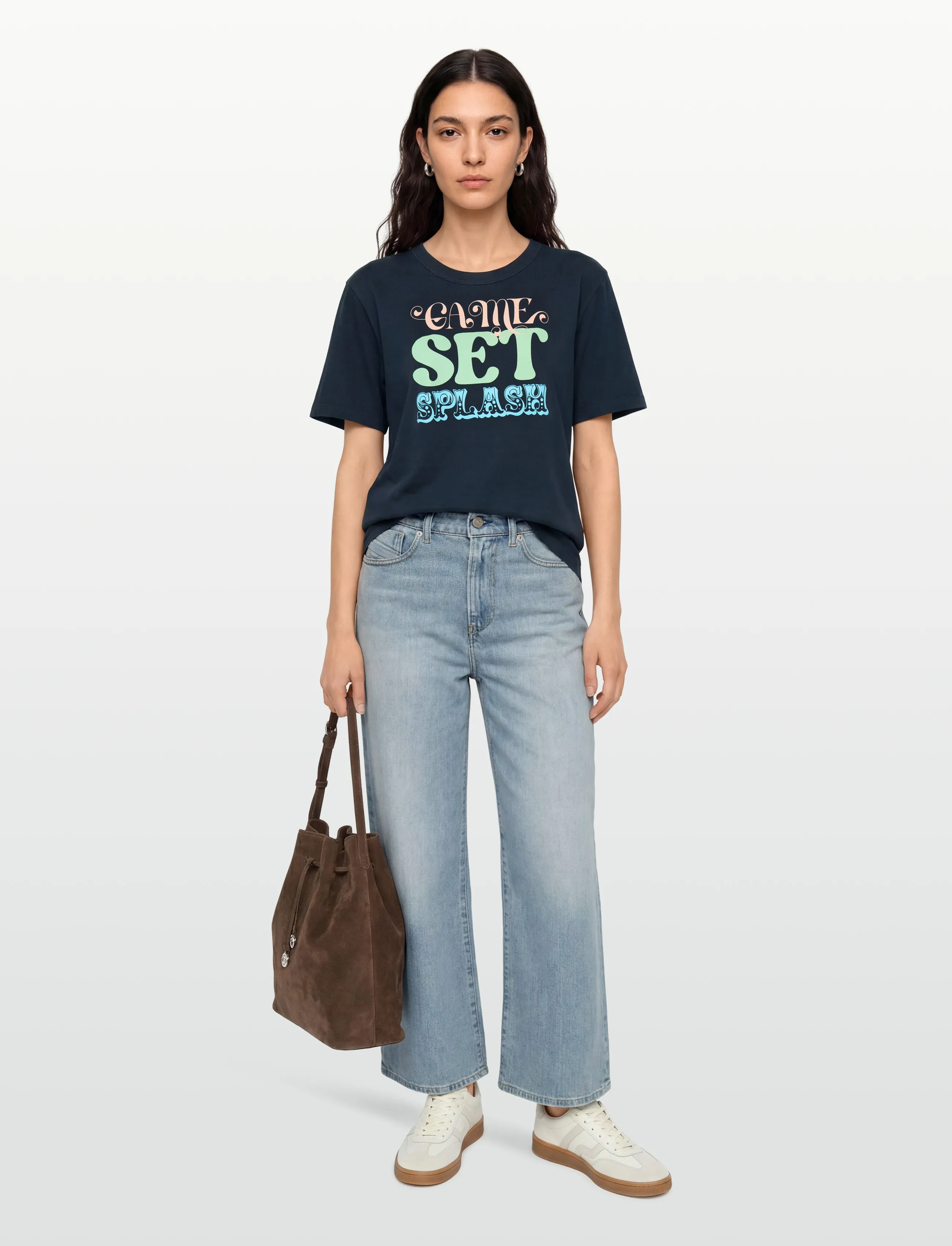 Maison Kitsune Game Set Splash Comfort Tee-Shirt, Grafisk T-Shirt, Navy, Str: M