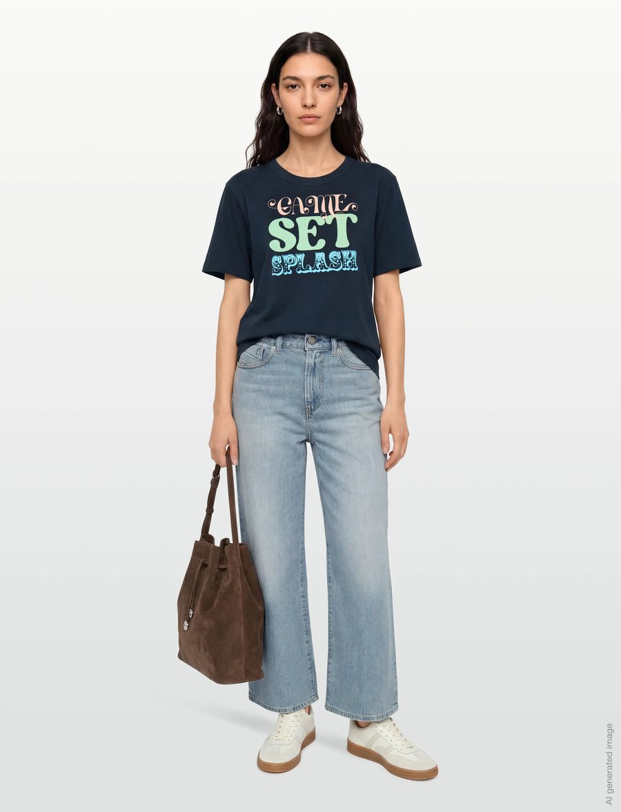Maison Kitsune - GAME SET SPLASH COMFORT TEE-SHIRT - t-shirts - navy - 0