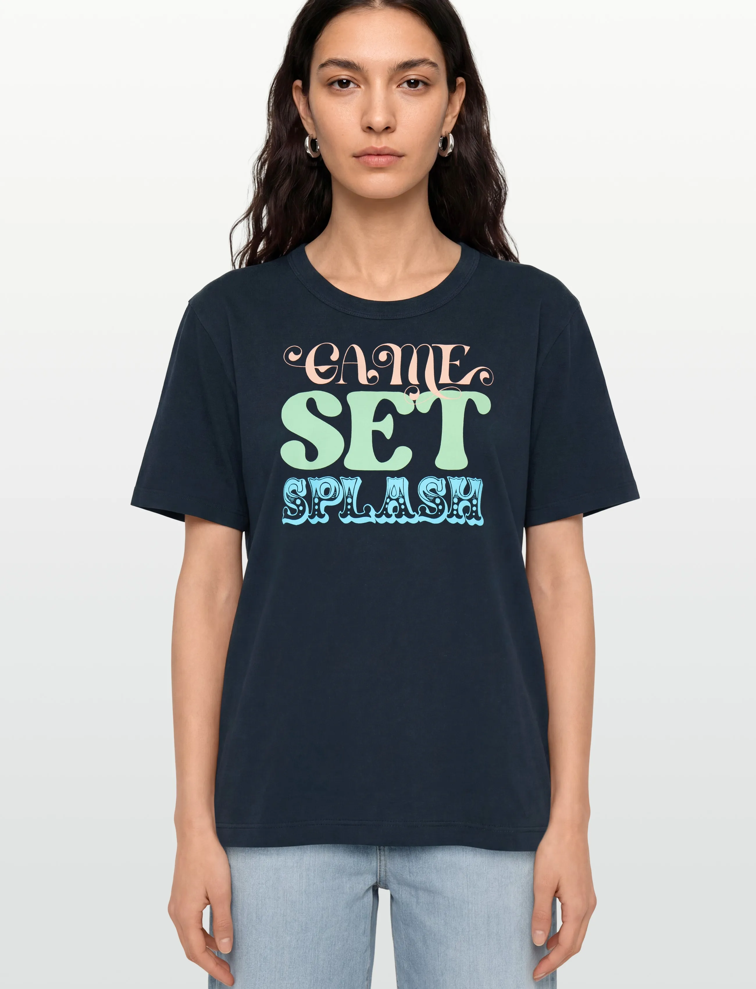 Maison Kitsune - GAME SET SPLASH COMFORT TEE-SHIRT - t-shirts - navy - 3