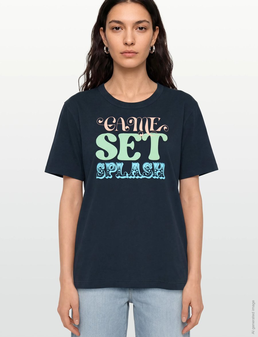Maison Kitsune - GAME SET SPLASH COMFORT TEE-SHIRT - t-shirts - navy - 3