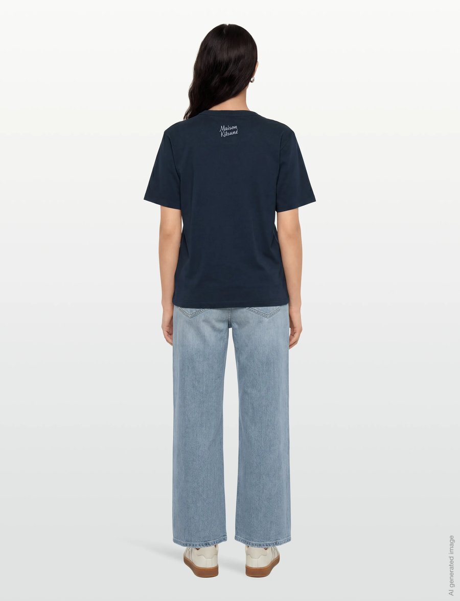 Maison Kitsune - GAME SET SPLASH COMFORT TEE-SHIRT - t-shirts - navy - 4