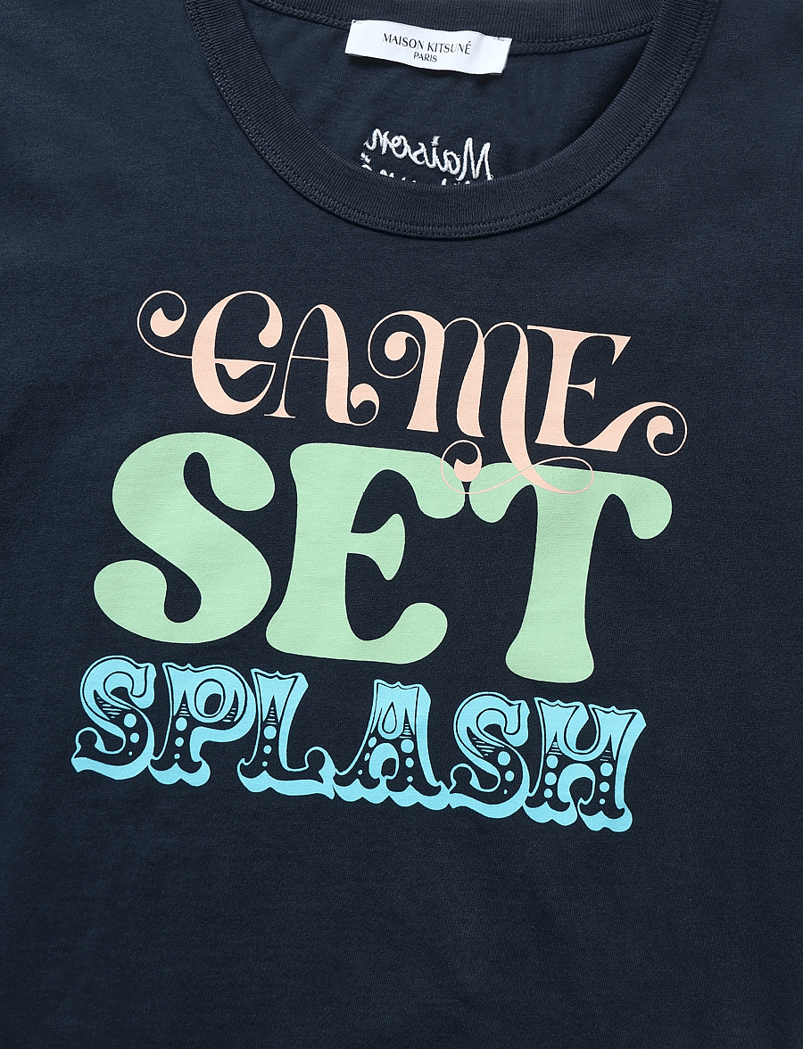 Maison Kitsune - GAME SET SPLASH COMFORT TEE-SHIRT - t-shirts - navy - 5
