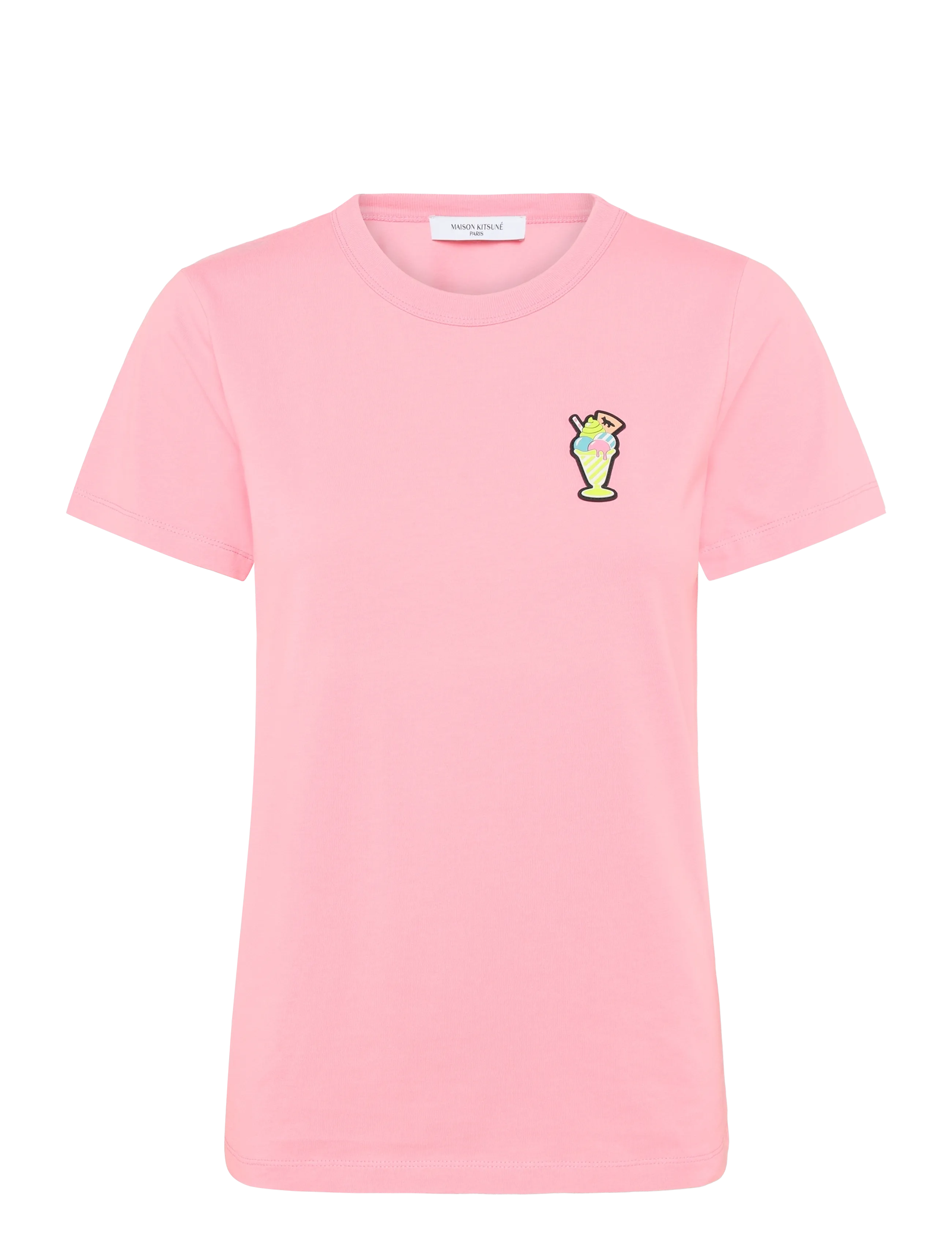 Maison Kitsune ICE CREAM PATCH REGULAR TEE-SHIRT - T-shirts - STRAWBERRY / pink/rose