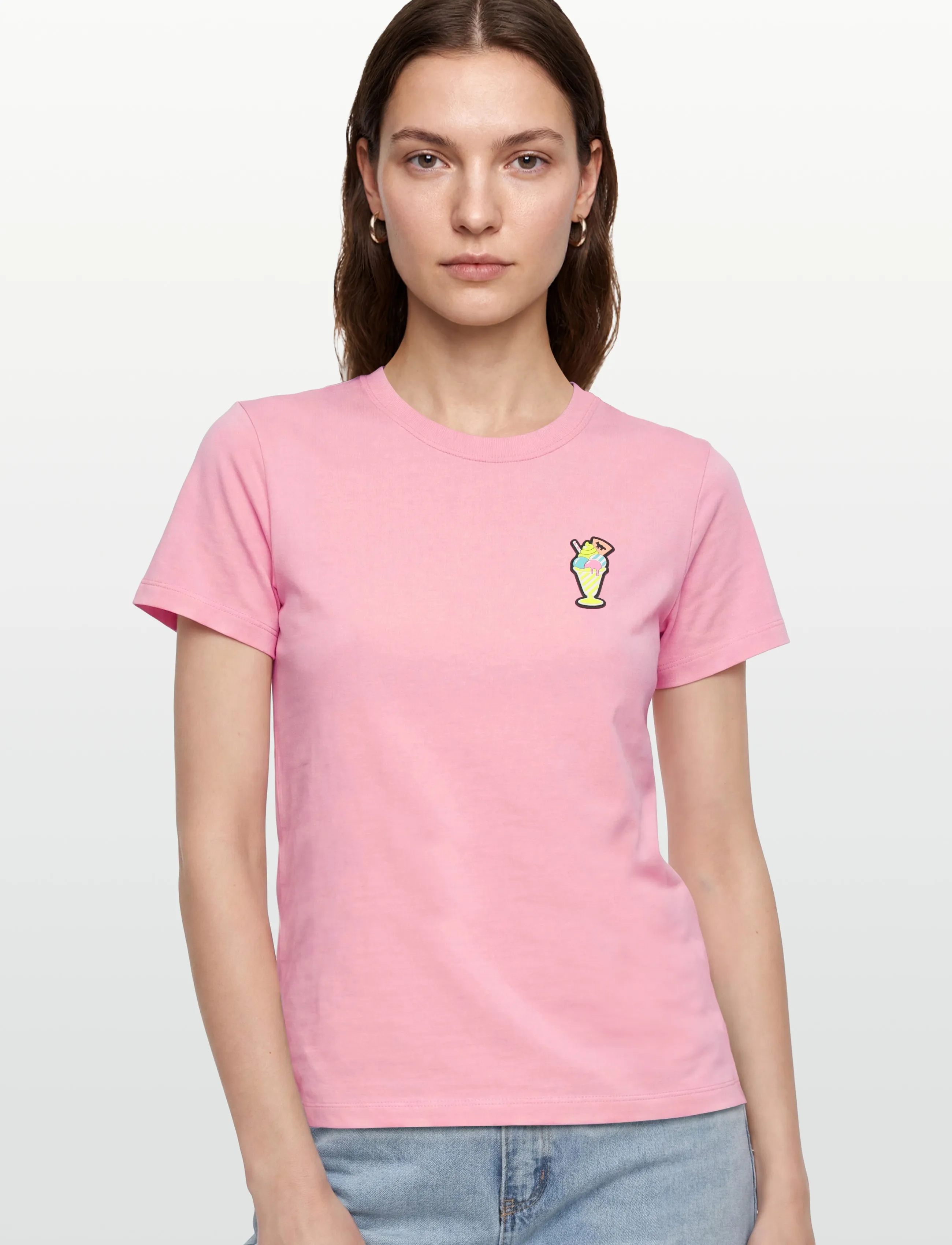 Maison Kitsune - ICE CREAM PATCH REGULAR TEE-SHIRT - t-shirts - strawberry - 3