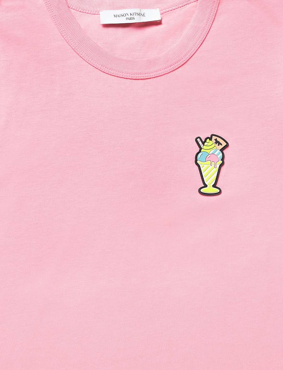 Maison Kitsune - ICE CREAM PATCH REGULAR TEE-SHIRT - t-shirts - strawberry - 5
