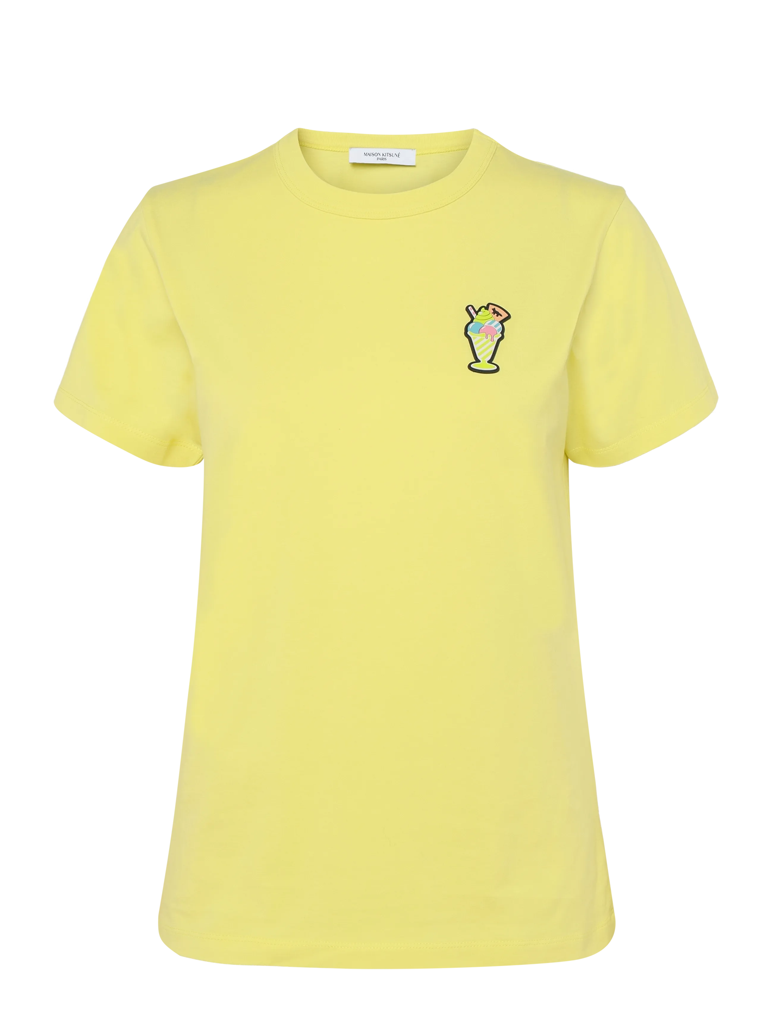 Maison Kitsune ICE CREAM PATCH REGULAR TEE-SHIRT - T-shirts & Tops - LEMON / yellow