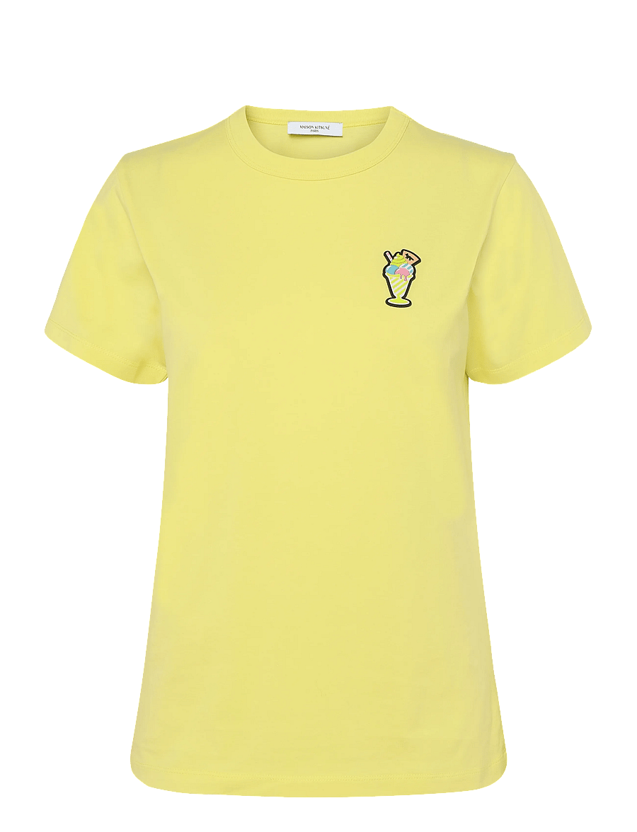 Maison Kitsune - ICE CREAM PATCH REGULAR TEE-SHIRT - t-shirts - lemon - 0