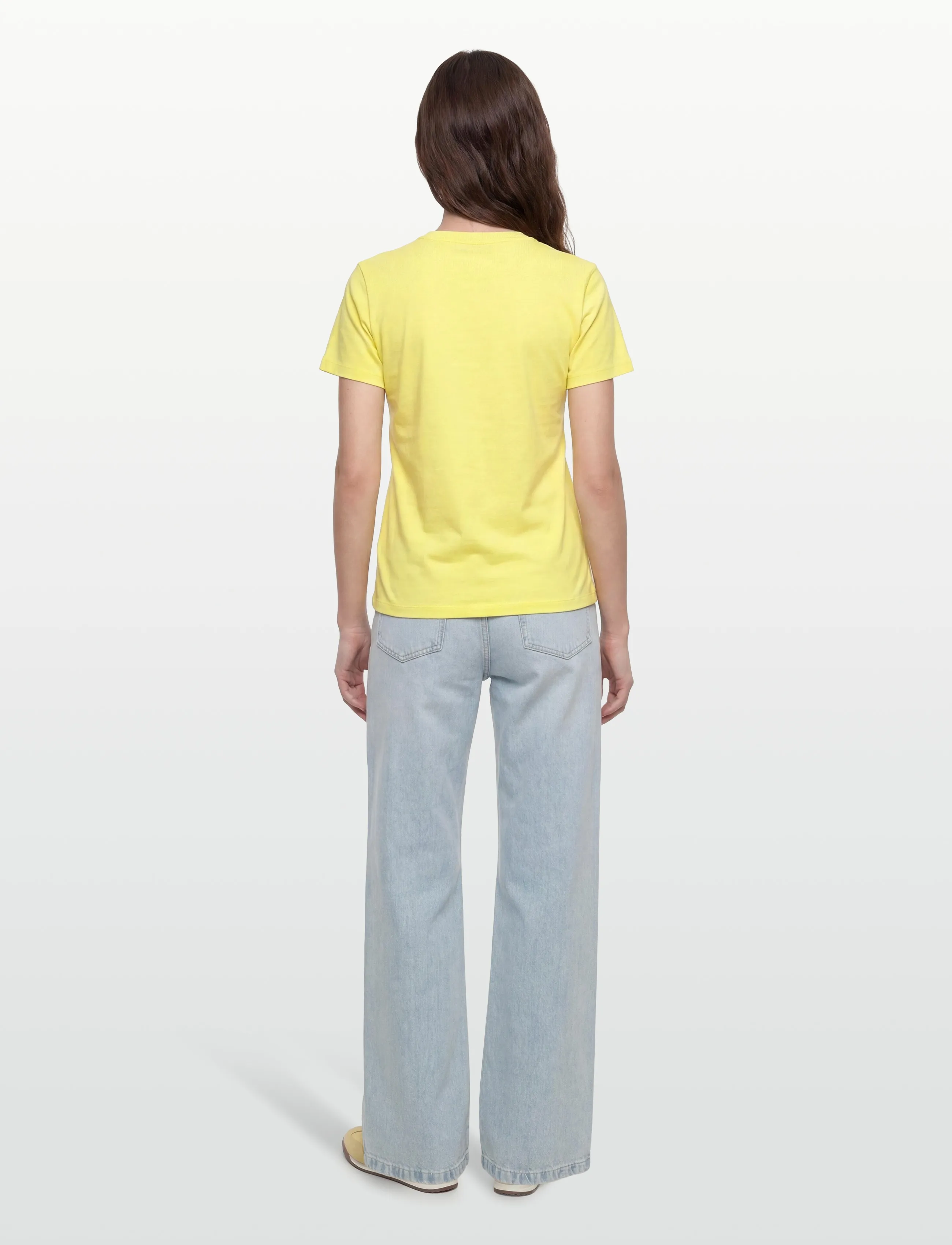 Maison Kitsune - ICE CREAM PATCH REGULAR TEE-SHIRT - t-särgid - lemon - 4
