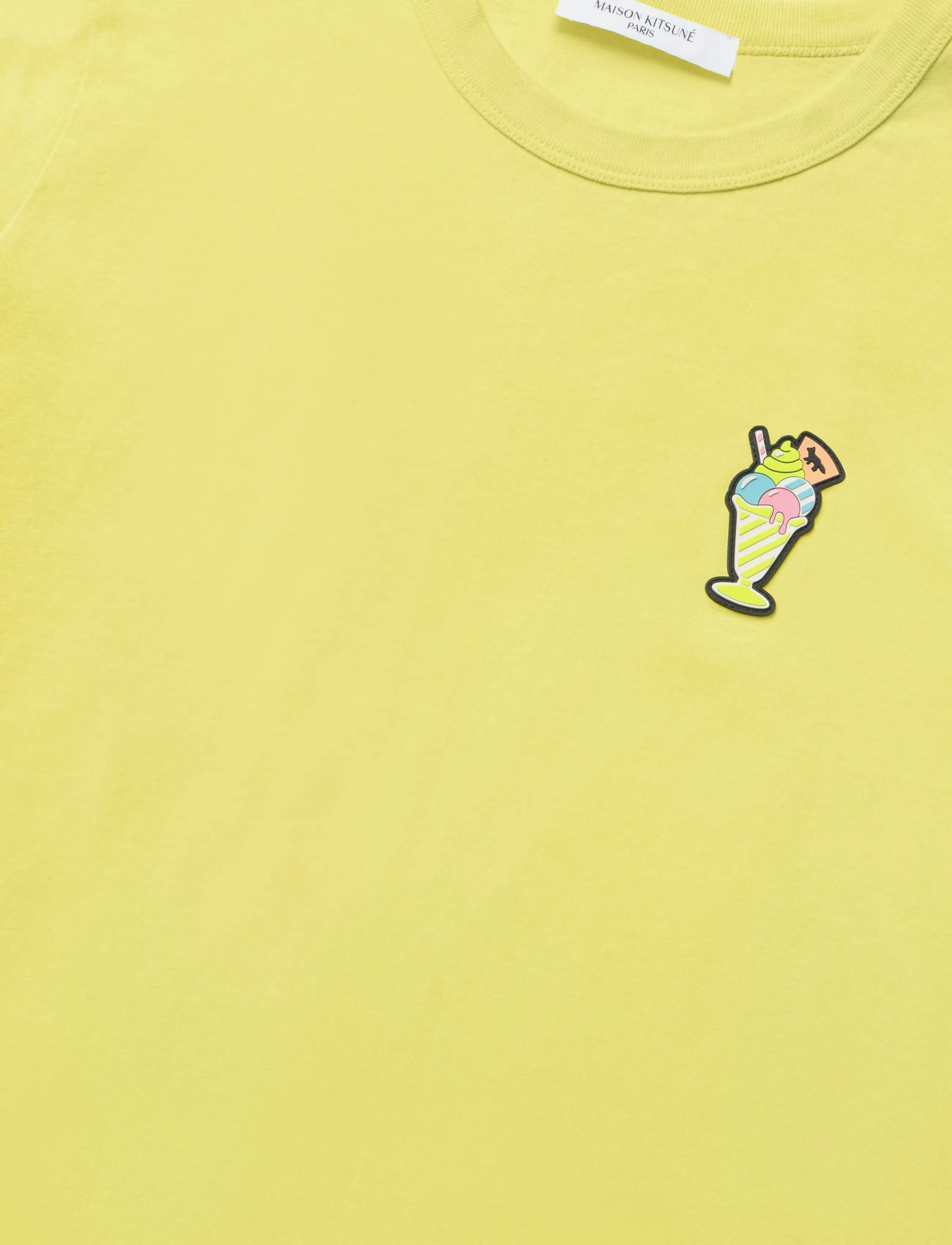 Maison Kitsune - ICE CREAM PATCH REGULAR TEE-SHIRT - lemon - 2