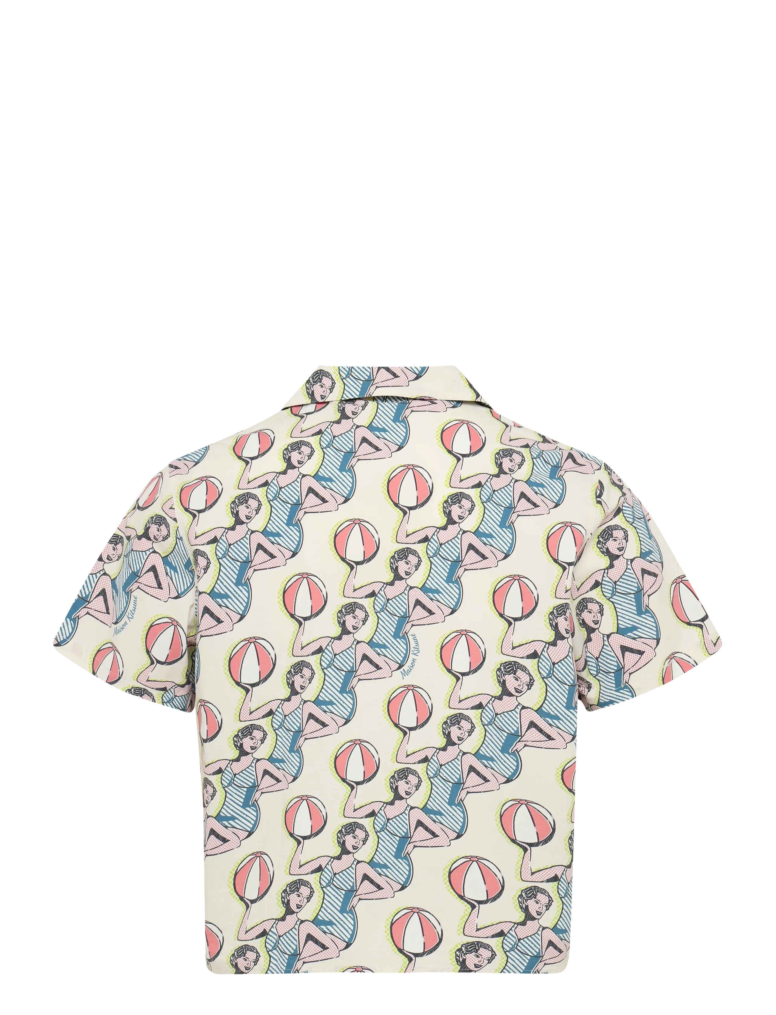 Maison Kitsune - DANCING GIRLS PRINT CAP SLEEVE SHIRT - multico design - 1