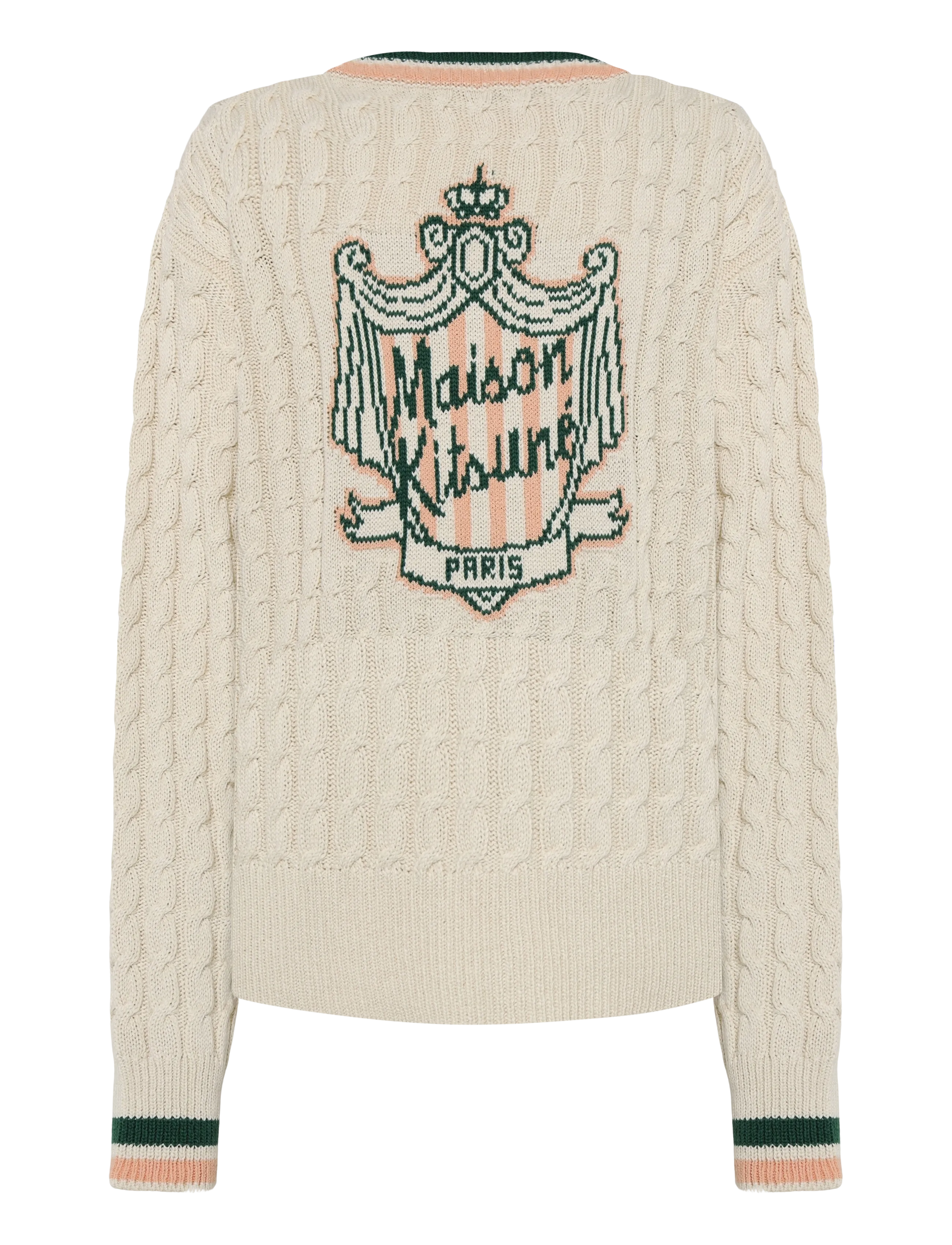 Maison Kitsune - MAISON KITSUNE CREST CABLE JUMPER - ecru - 1