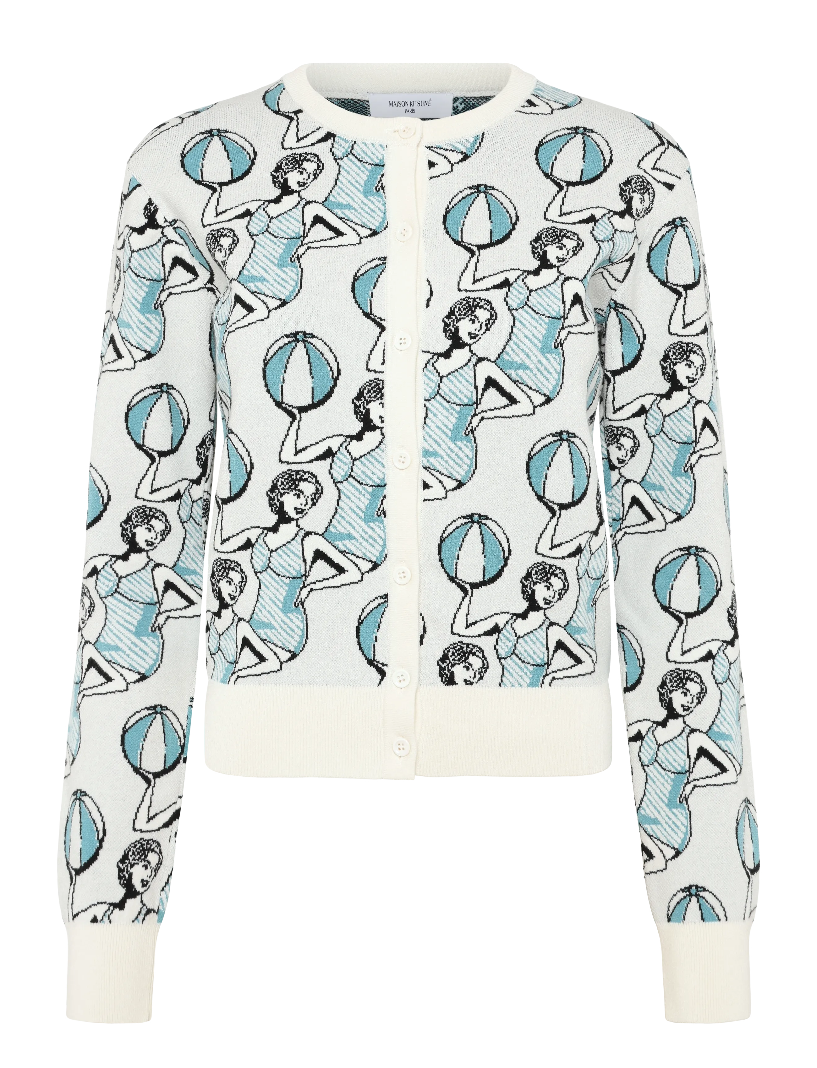 Maison Kitsune DANCING GIRLS FITTED CARDIGAN - Strickmode - MULTICO DESIGN / cream