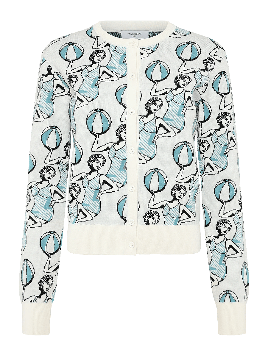 Maison Kitsune - DANCING GIRLS FITTED CARDIGAN - kardiganid - multico design - 0