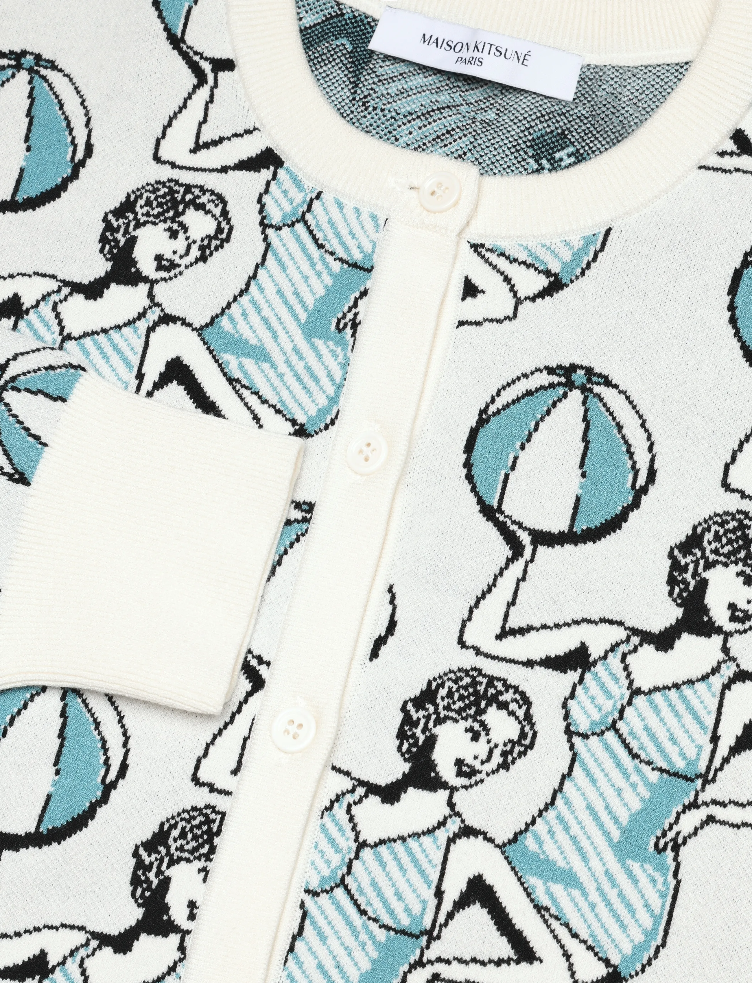 Maison Kitsune - DANCING GIRLS FITTED CARDIGAN - multico design - 2