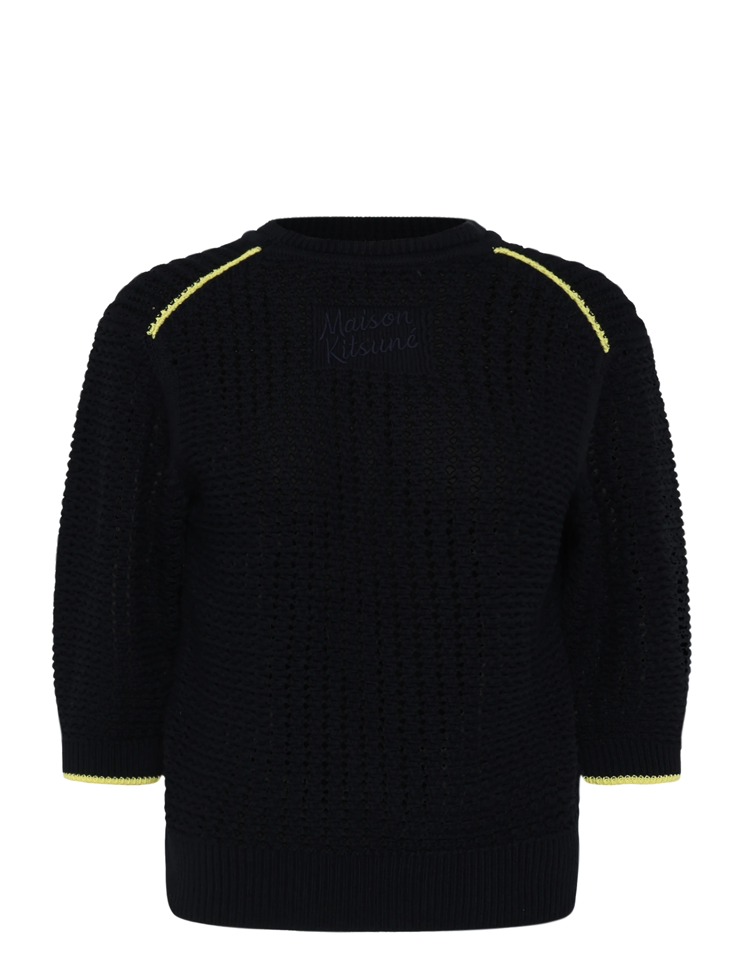 Maison Kitsune TEXTURISED CROPPED JUMPER - Transitional Layering - NAVY / navy