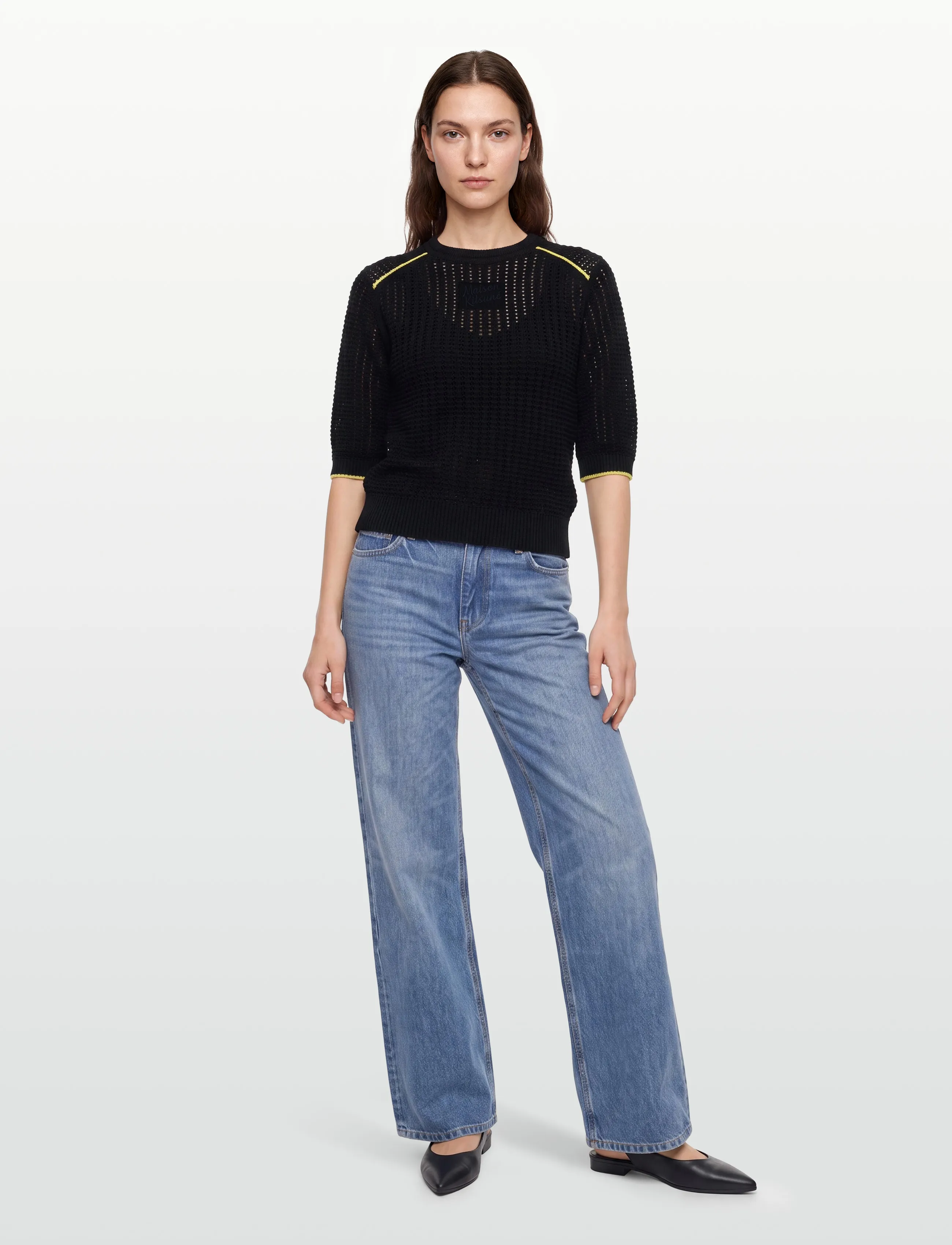 Maison Kitsune - TEXTURISED CROPPED JUMPER - kampsunid - navy - 0