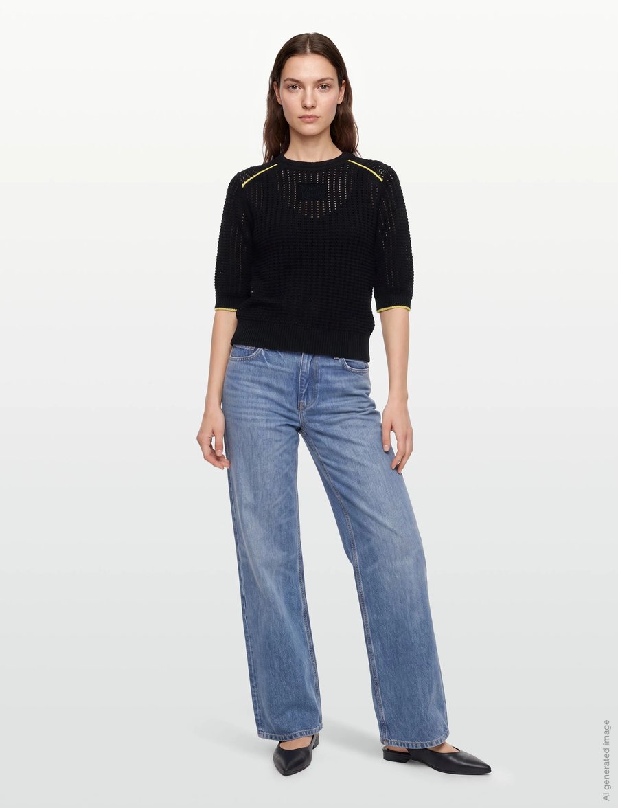 Maison Kitsune - TEXTURISED CROPPED JUMPER - kampsunid - navy - 0