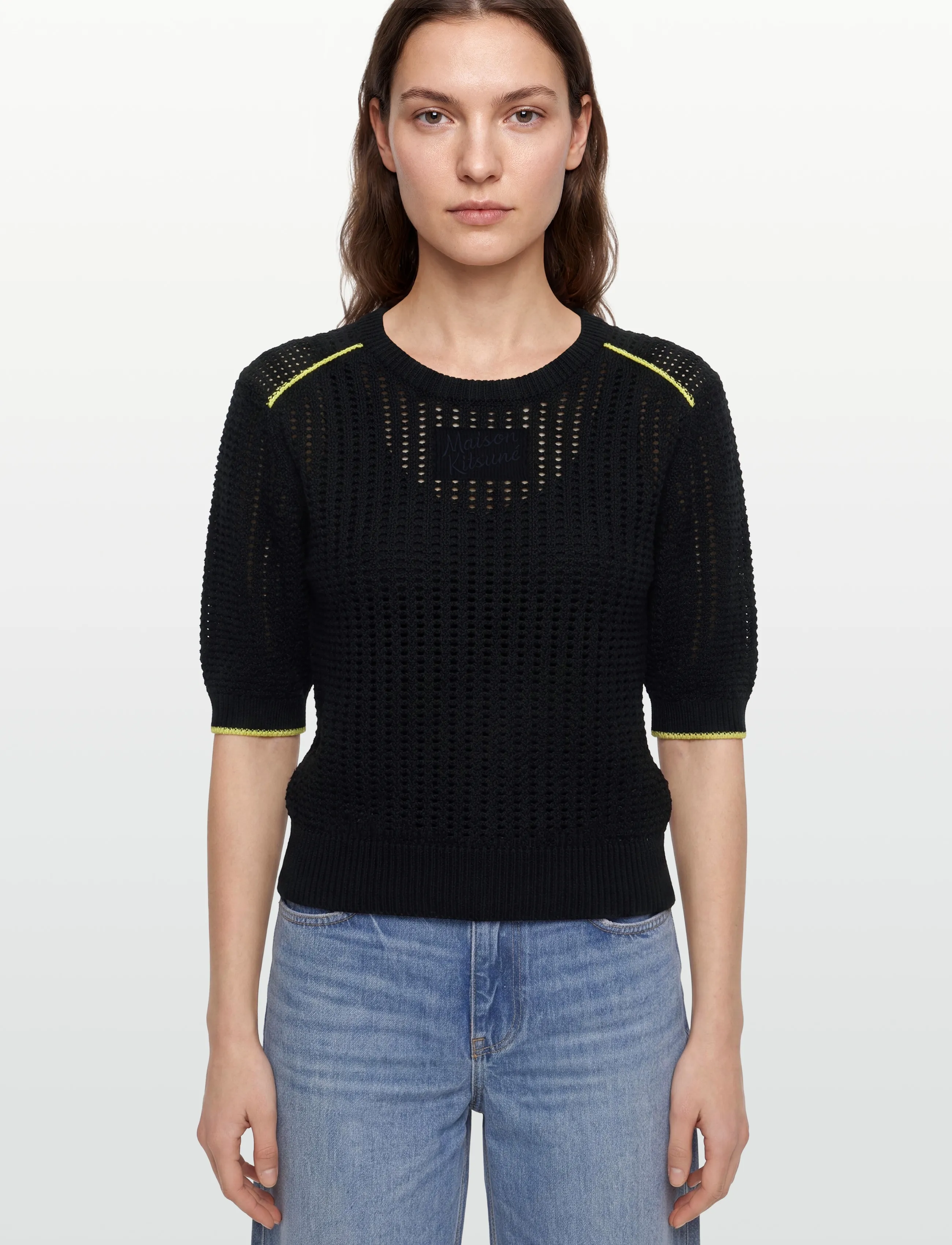 Maison Kitsune - TEXTURISED CROPPED JUMPER - kampsunid - navy - 3
