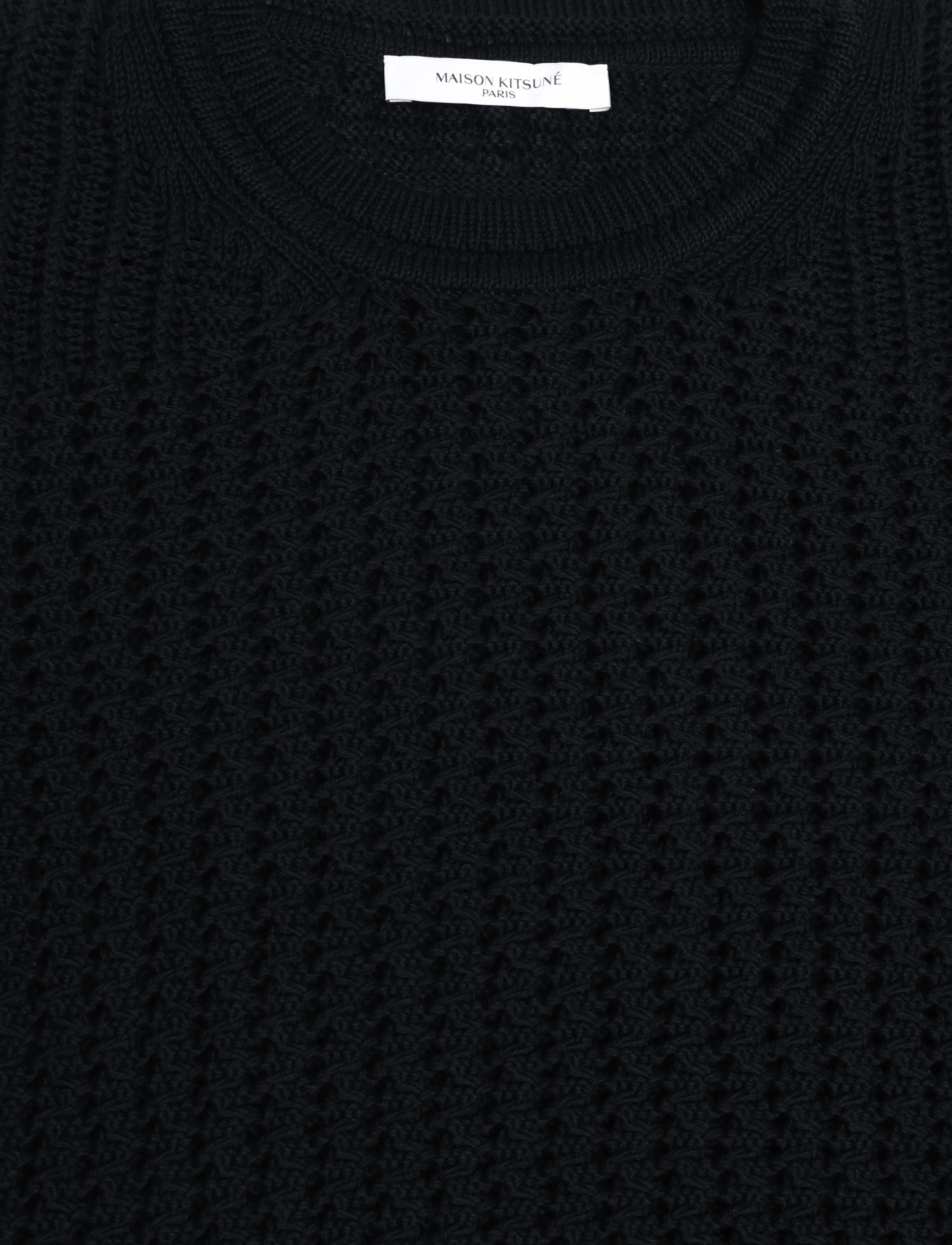 Maison Kitsune - TEXTURISED CROPPED JUMPER - stickade tröjor - navy - 2