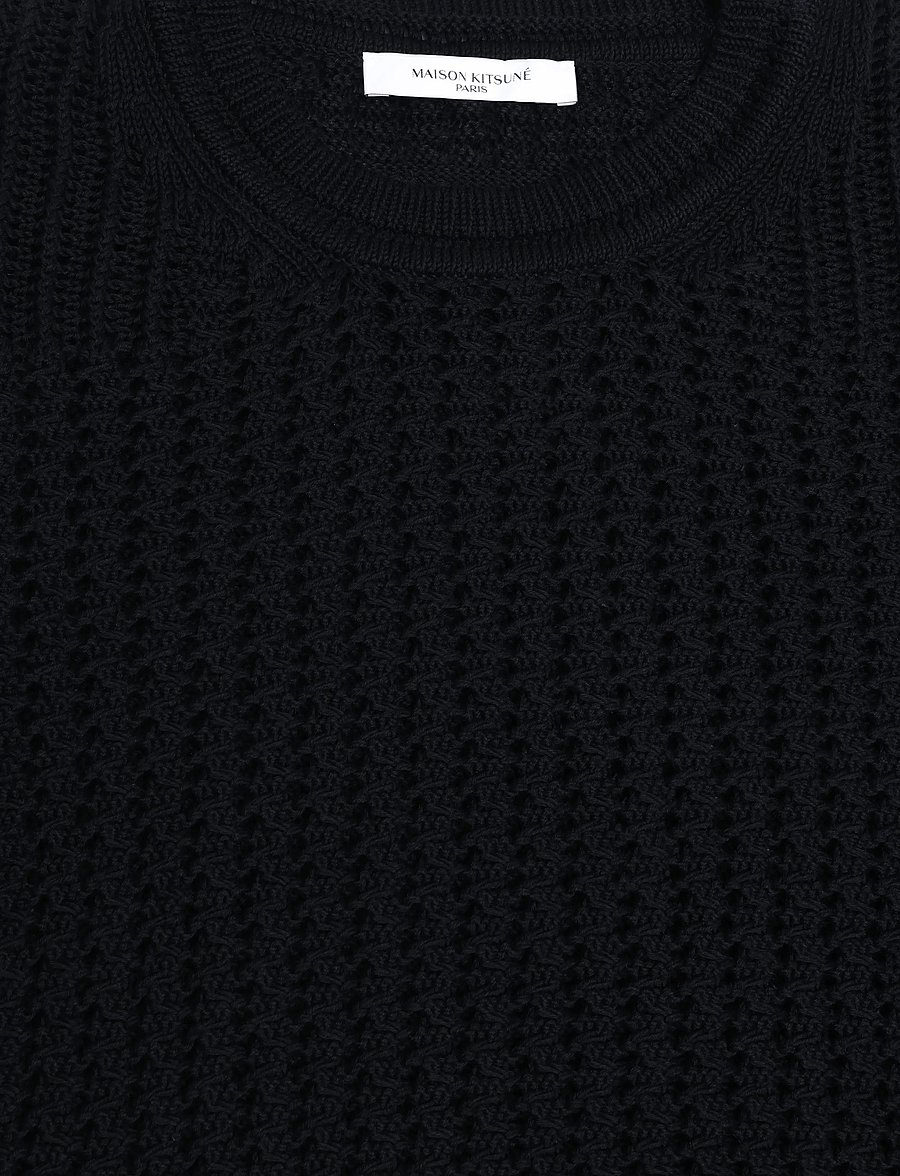 Maison Kitsune - TEXTURISED CROPPED JUMPER - stickade tröjor - navy - 2