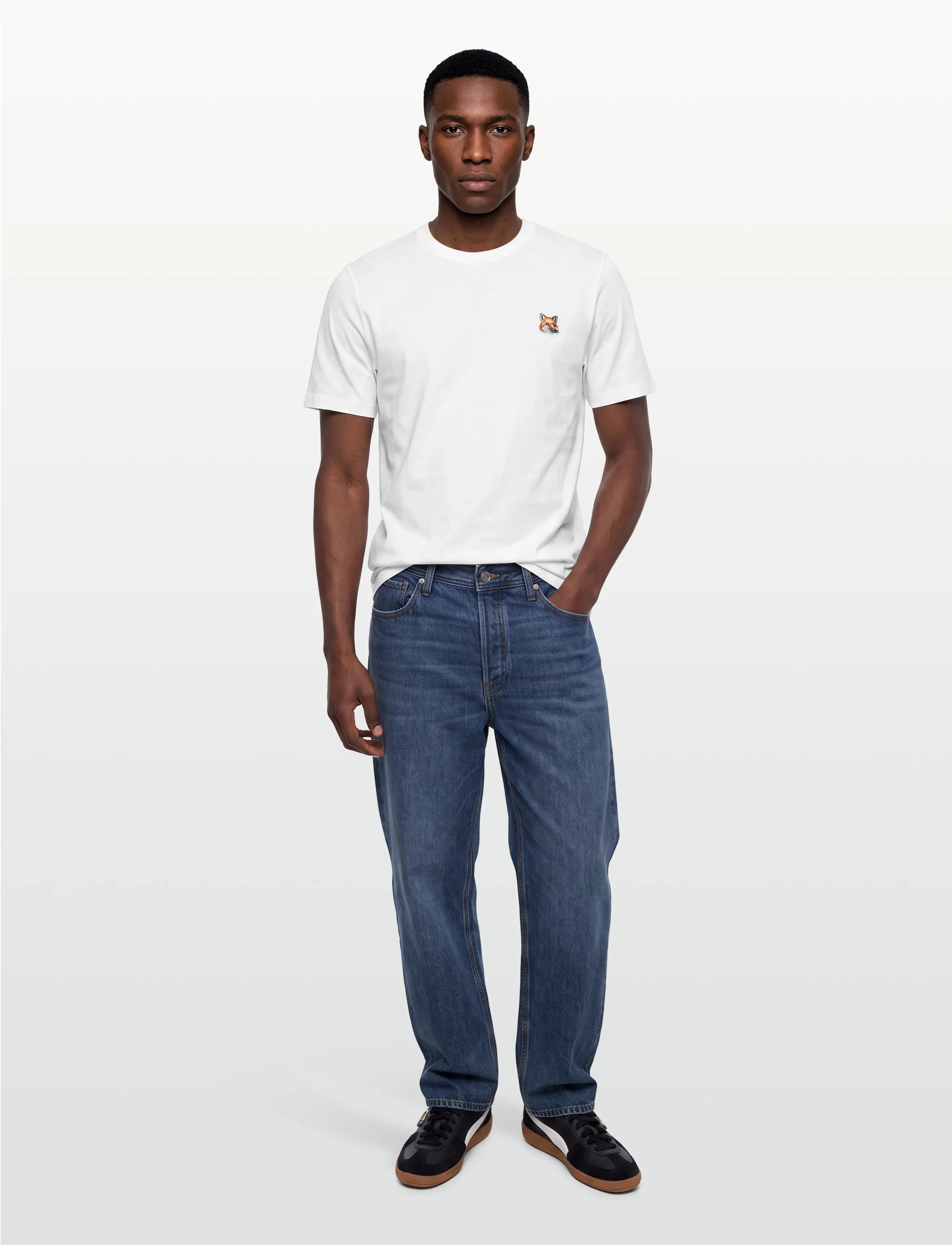 Maison Kitsune FOX HEAD PATCH REGULAR TEE-SHIRT - Kleidung - WHITE / white