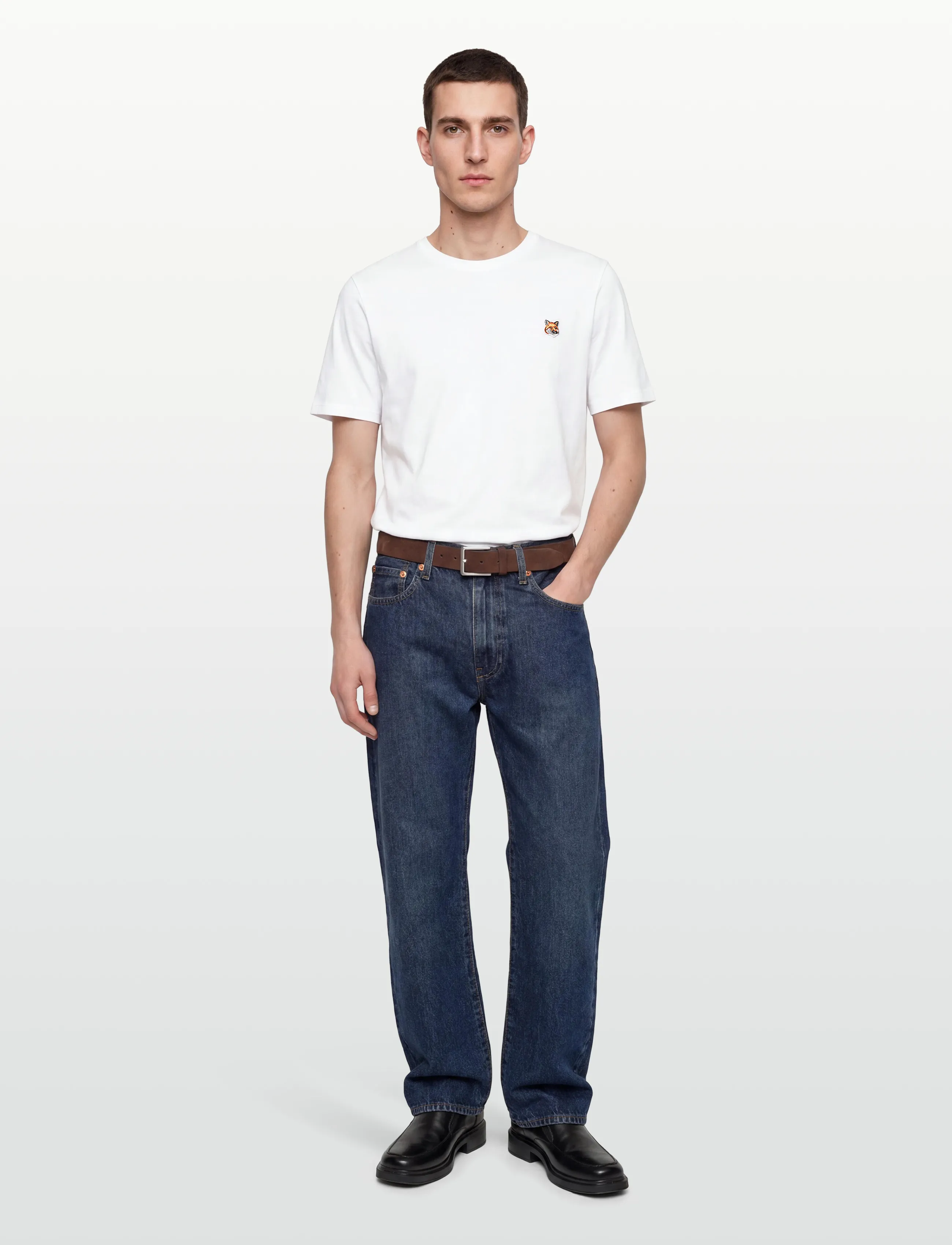 Maison Kitsune FOX HEAD PATCH REGULAR TEE-SHIRT - T-shirts - WHITE / white