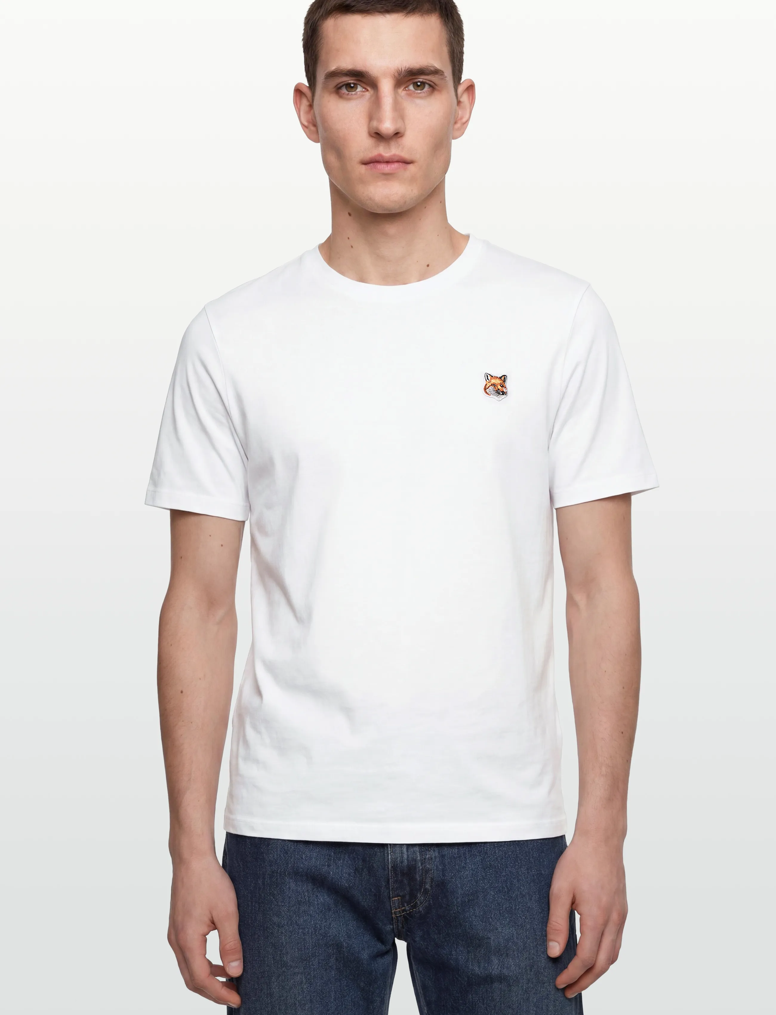Maison Kitsune - FOX HEAD PATCH REGULAR TEE-SHIRT - kortärmade t-shirts - white - 3