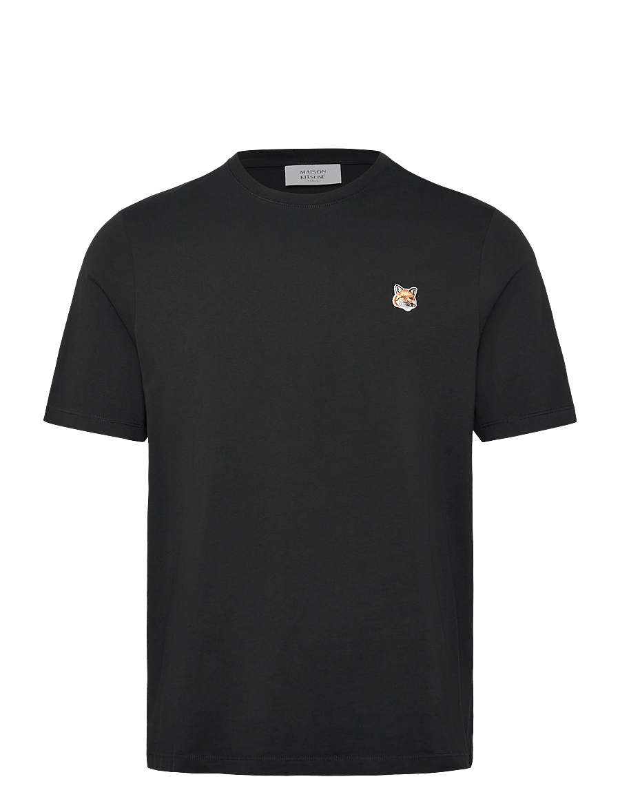 Maison Kitsune - FOX HEAD PATCH REGULAR TEE-SHIRT - kurzärmelige t-shirts - black - 1