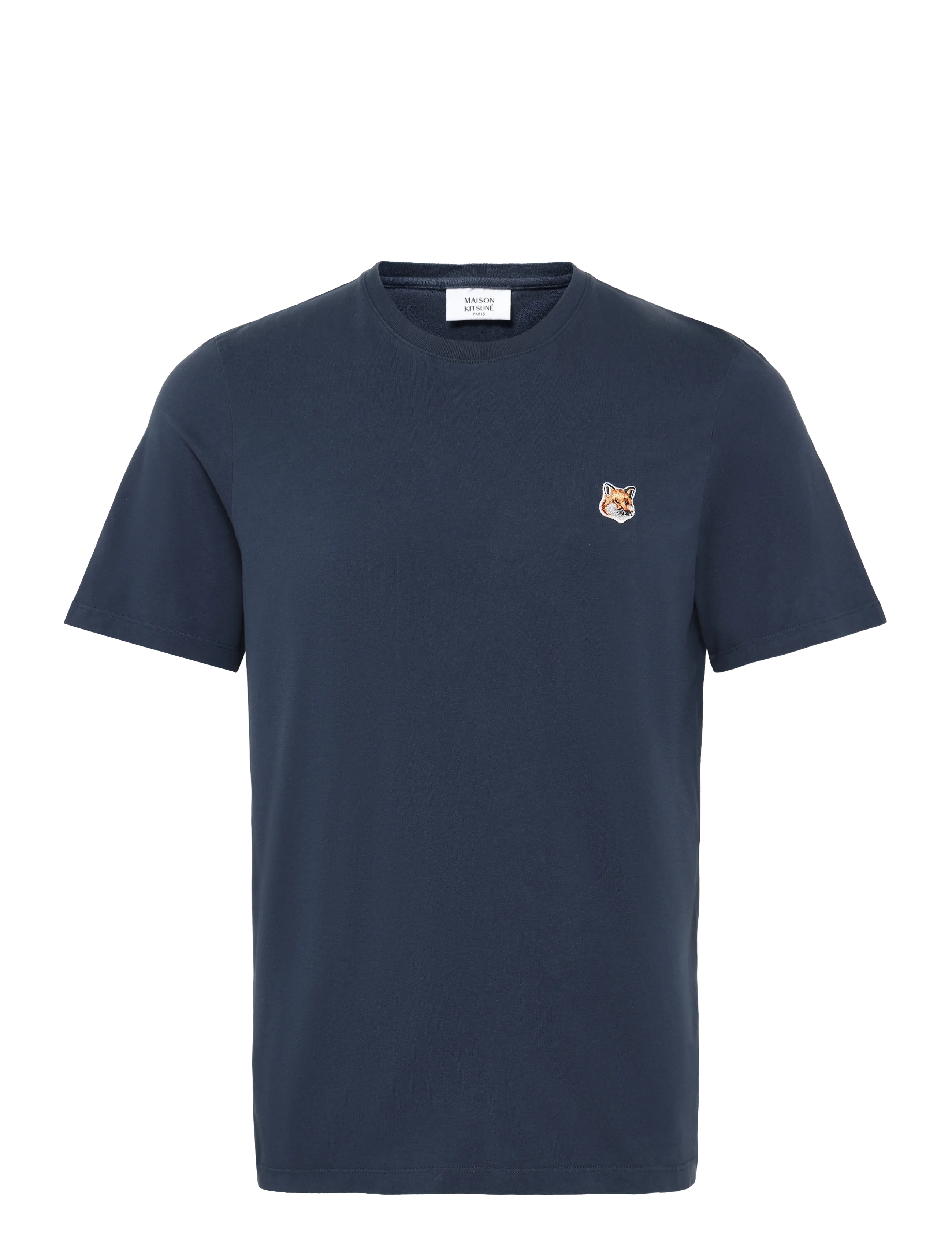 Maison Kitsune - FOX HEAD PATCH REGULAR TEE-SHIRT - short-sleeved t-shirts - ink blue - 1