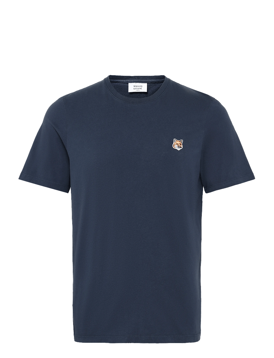 Maison Kitsune - FOX HEAD PATCH REGULAR TEE-SHIRT - kurzärmelige t-shirts - ink blue - 1